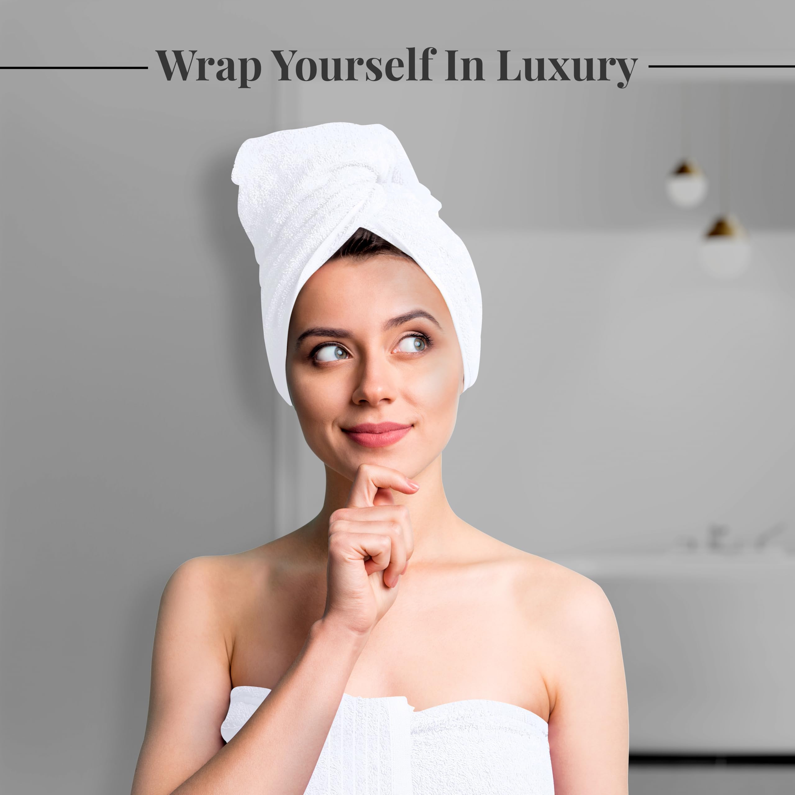 Tens Towels Pack of 4 Extra Large Bath Towels 30 x 60 Inches, 100% Cotton, Larger & Lighter Weight, Quicker to Dry, Super Soft and Absorbent, Perfect for Bathroom,: White