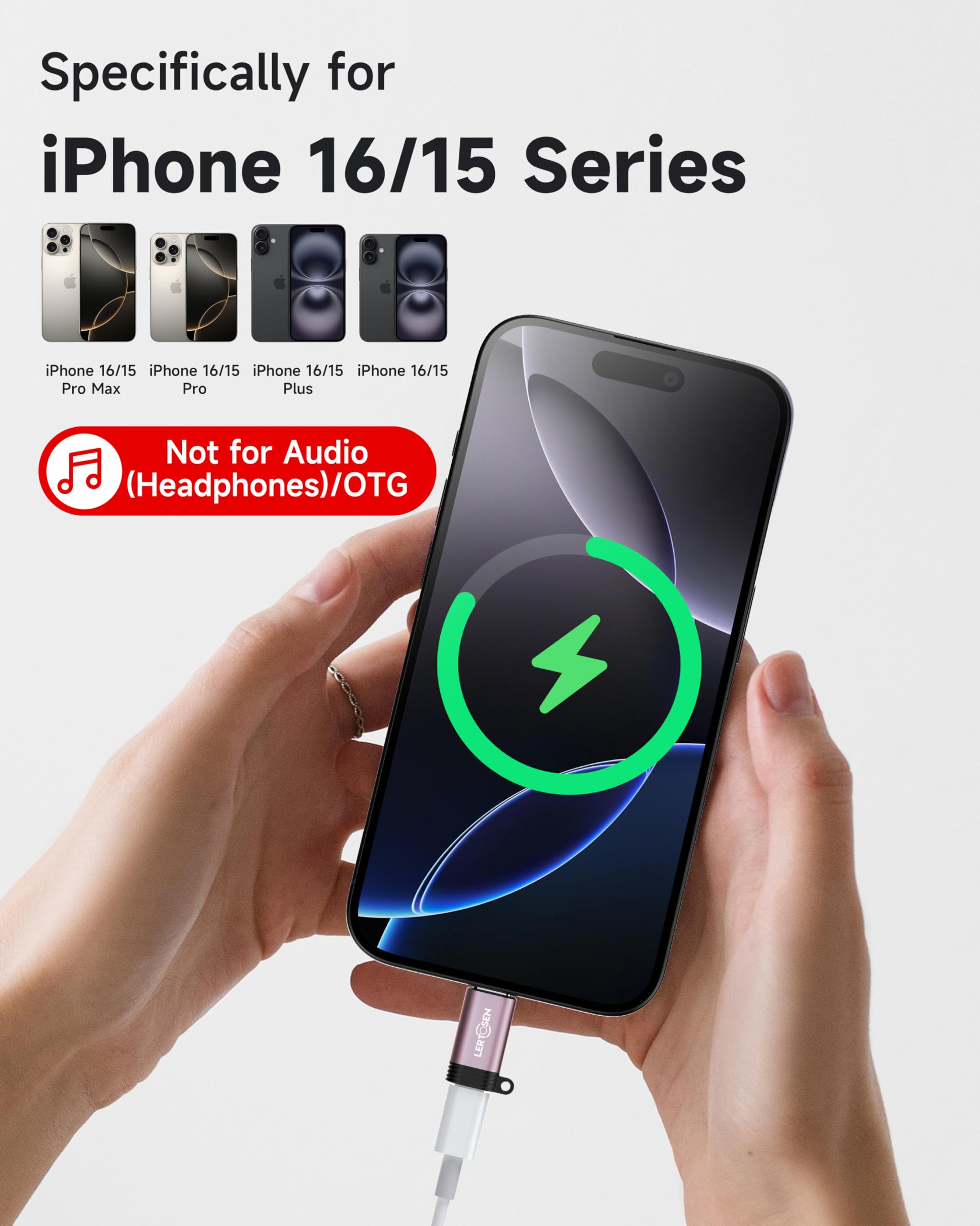 4 Pack Lightning to USB C Adapter for iPhone 15/16 Pro Max/Plus,Samsung S24,iPad Air,Fast Charging & Data Transfer,Type C Charger Connector Cable,Not for Audio/Headphone/OTG,for iPhone 16/15 Charger thumbnail 5