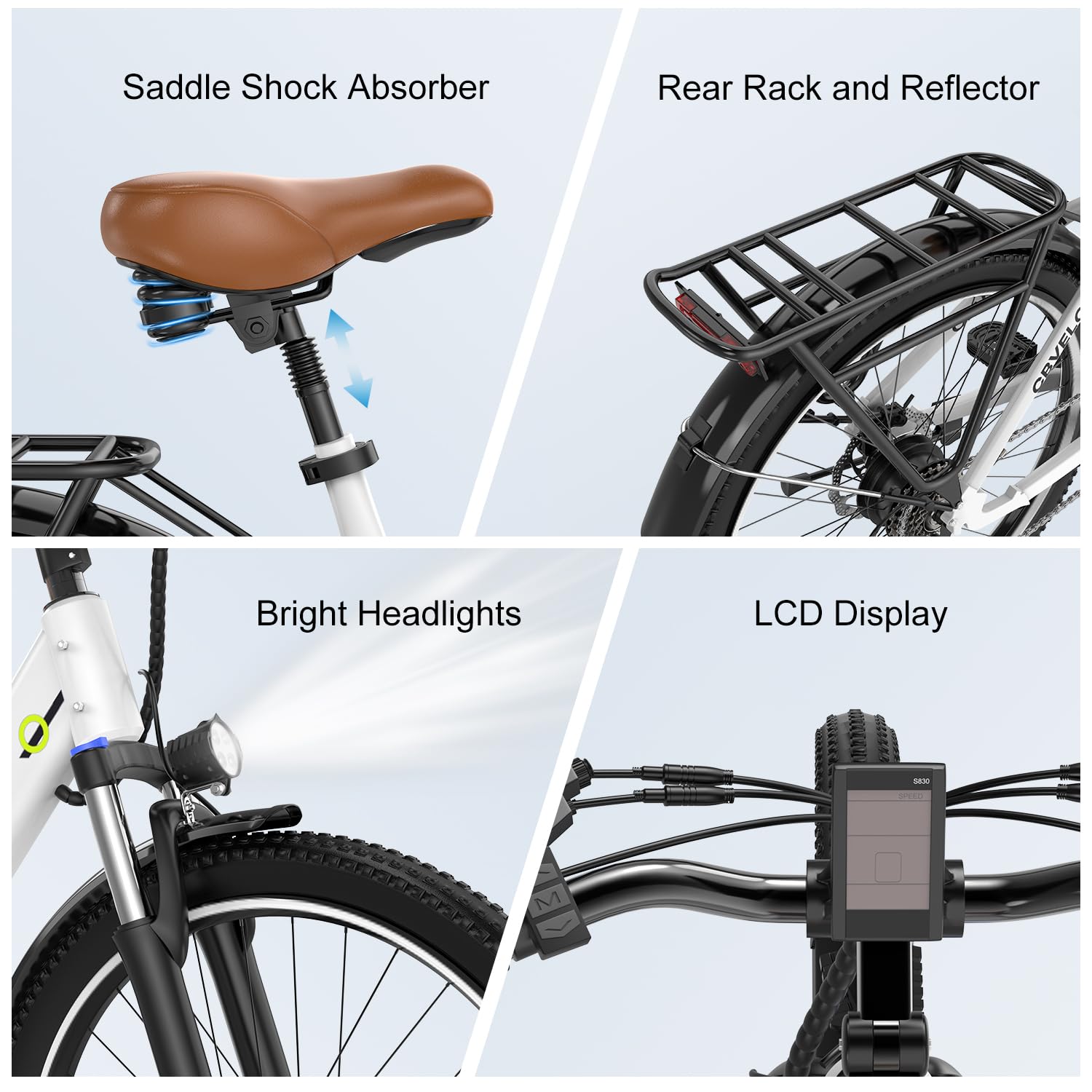 Cybervelo 1000 Peak Electric Bike for Adults,up 80 Miles Removable Battery Ebike, 26" Electric E Bike with 7-Speed,Adult Electric Bicycles for Commute Beach Snow Womens All Terrain