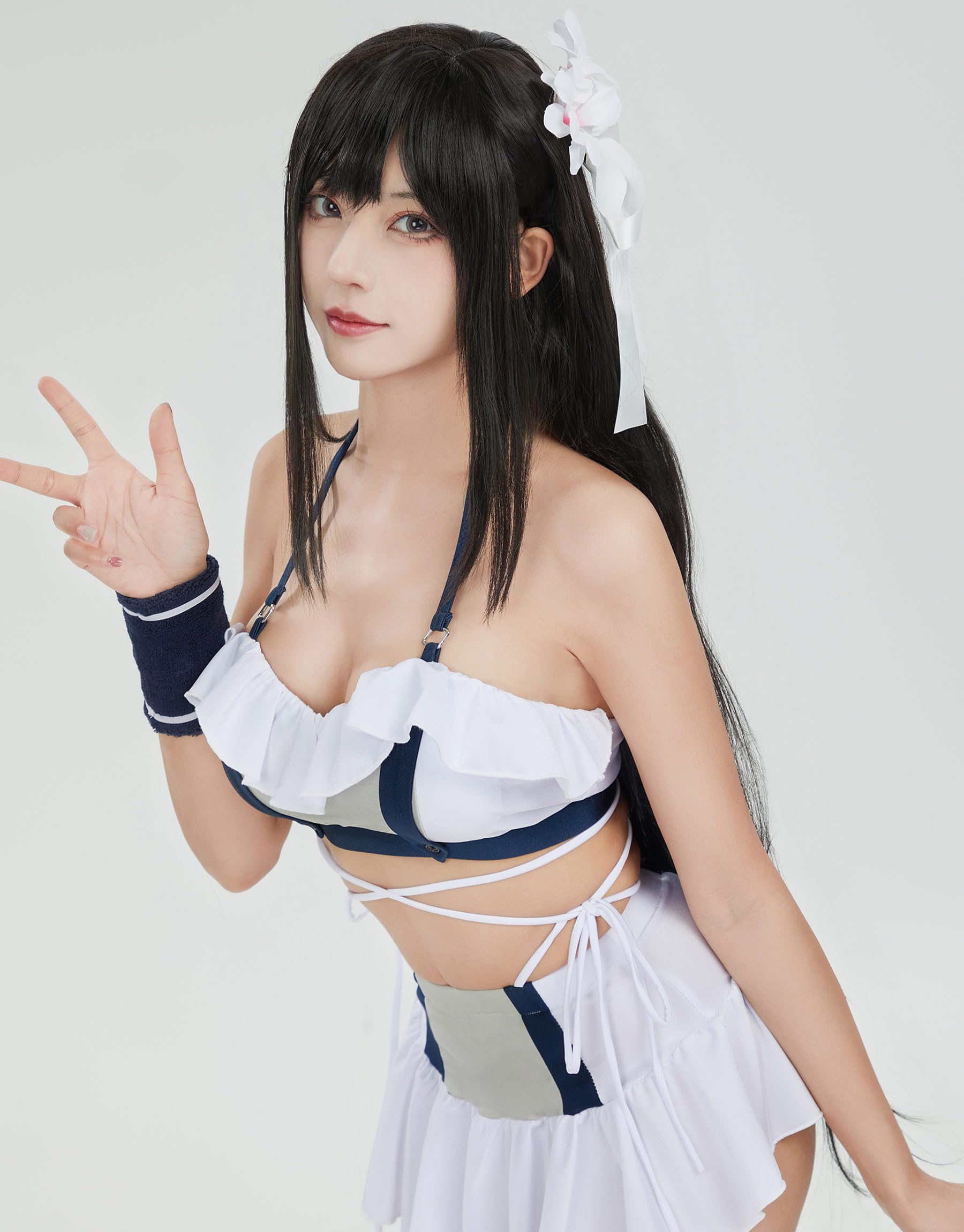 haikyuu Women Fantasy Cosplay Swimsuit Anime Two Piece Bathing Suit with Head Accessory Halter Top and Skirt: haikyuu Women Fantasy Cosplay Swimsuit Anime Two Piece Bathing Suit with Head Accessory Halter Top and Skirt