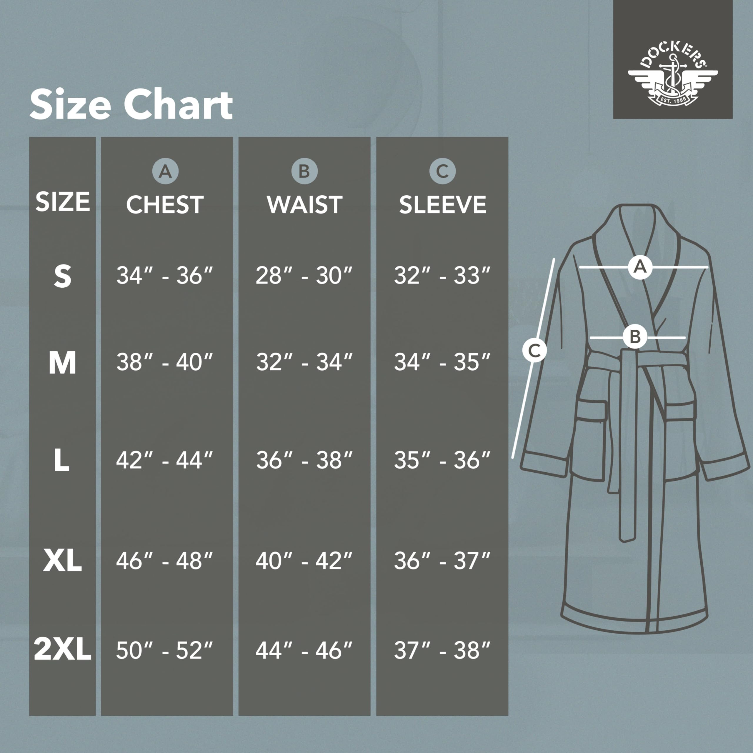 DOCKERS Men Men's Robes: Mountain Creek Medium