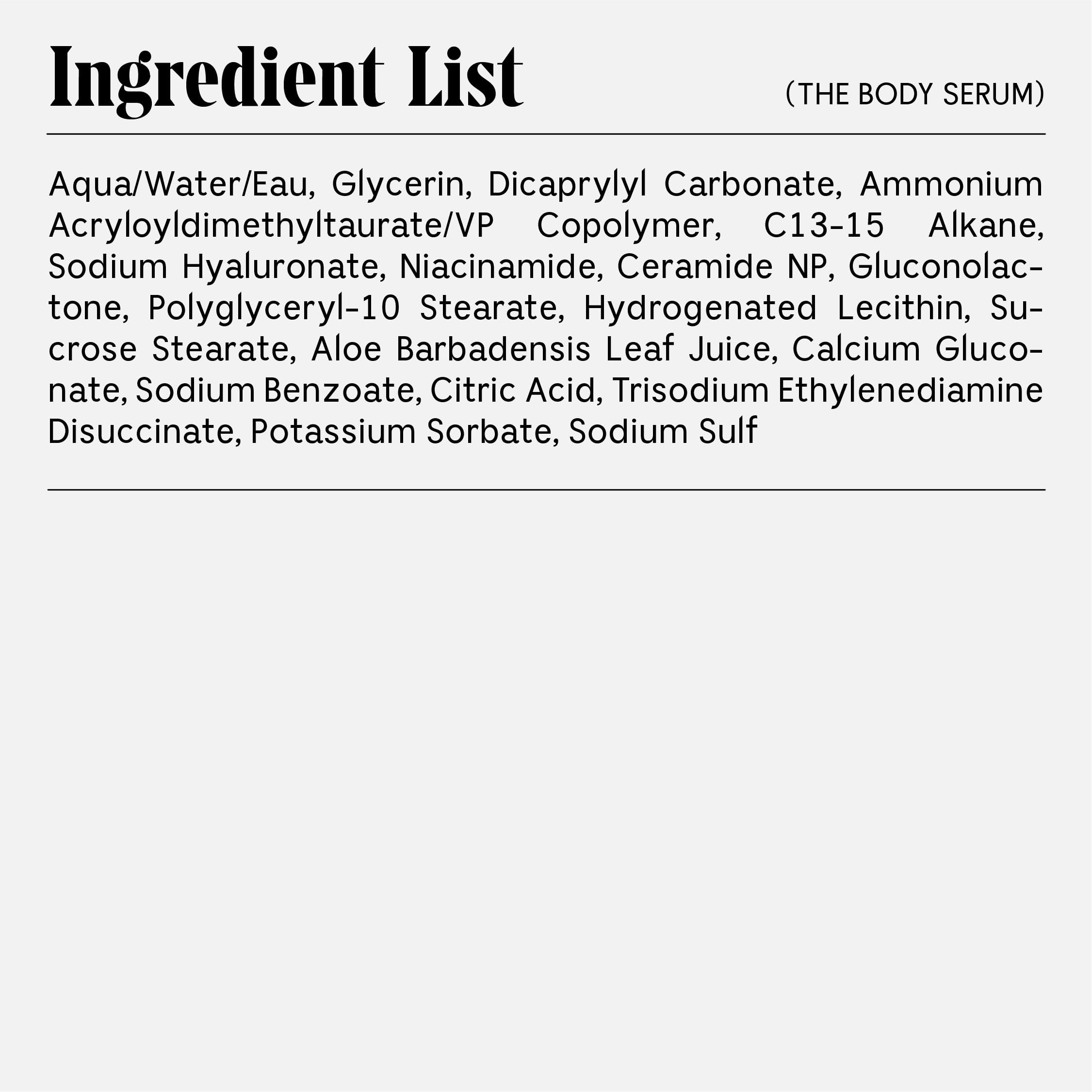 Nécessaire The Body Serum - Hydrating Serum With Hyaluronic Acid, Niacinamide + Ceramides. Dermatologist-Tested. Hypoallergenic. Approved By The National Eczema Association. 150 ml / 5.1 fl oz.: Nécessaire The Body Serum - Hydrating Serum With Hyaluronic Acid, Niacinamide + Ceramides. Dermatologist-Tested. Hypoallergenic. Approved By The National Eczema Association. 150 ml / 5.1 fl oz.