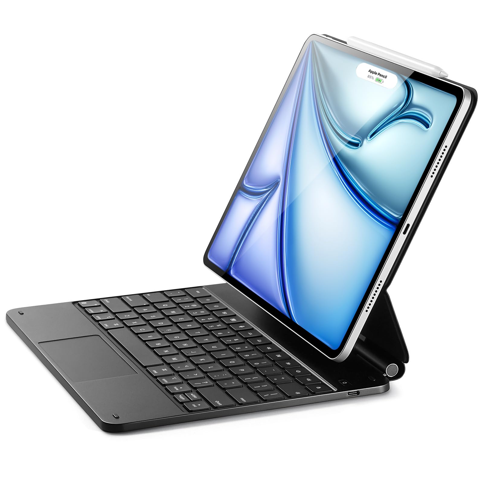 ESR iPad Air 13 Inch Case Keyboard (M3/M2, 2025/2024) & iPad Pro 12.9 inch (3/4/5/6th Gen) Magic Keyboard, Easy-Set Floating Cantilever Stand, Precision Multi-Touch Trackpad, Rebound Series, Black