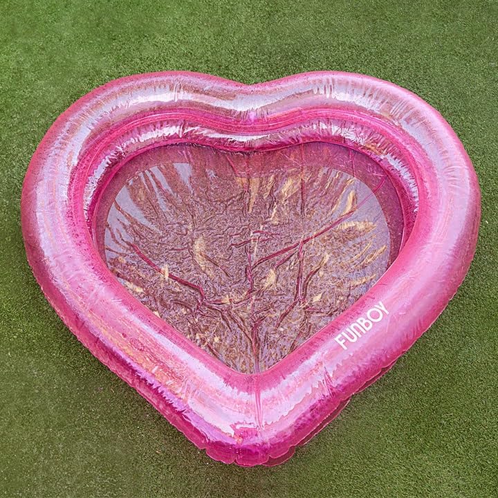 FUNBOY Giant Inflatable Luxury Clear Pink Heart Kiddie Pool, Year-Round Fun for Ball Pits, Swimming Pools, a Summer Pool Party and the Beach: FUNBOY Giant Inflatable Luxury Clear Pink Heart Kiddie Pool, Year-Round Fun for Ball Pits, Swimming Pools, a Summer Pool Party and the Beach