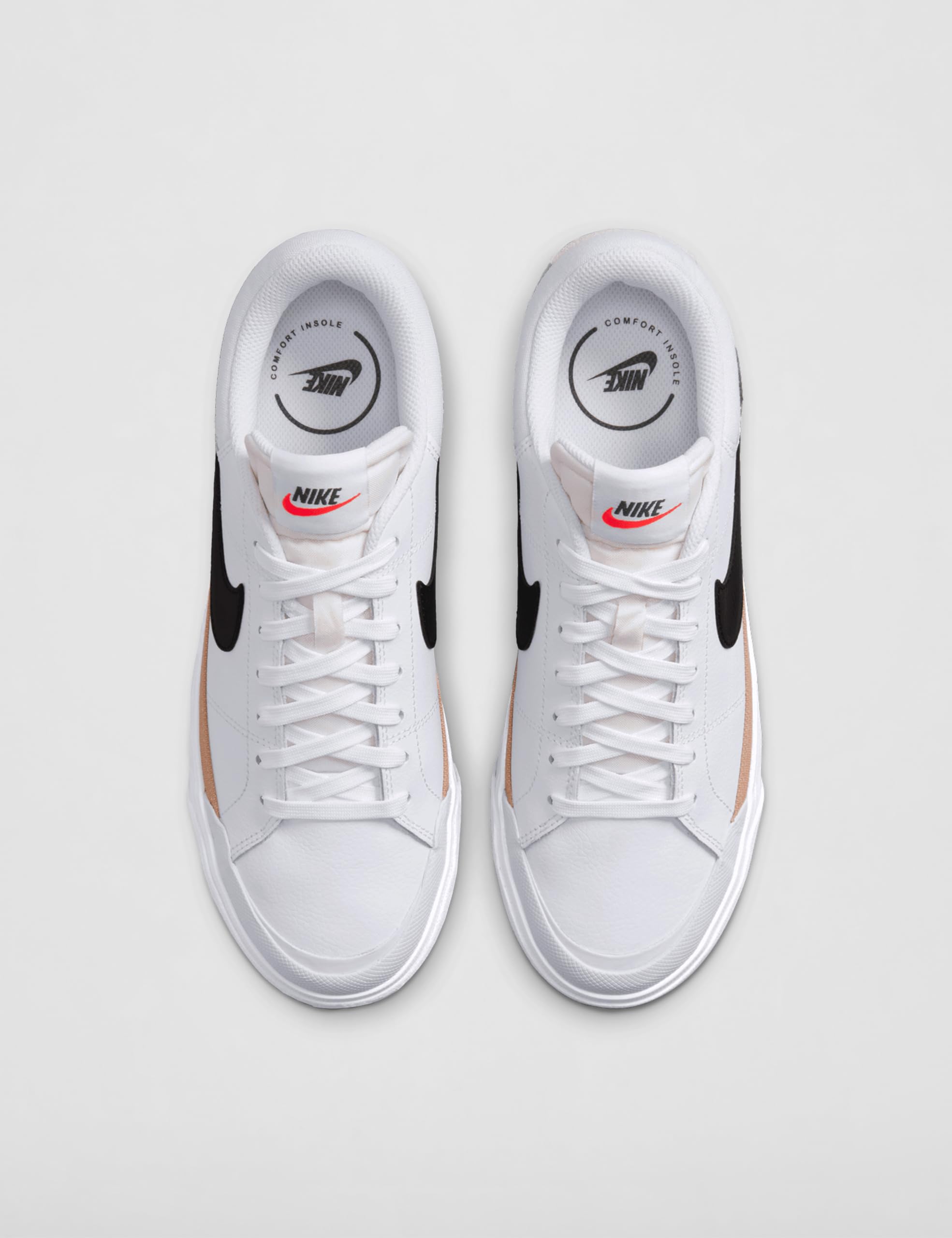 Nike Women's Court Legacy Lift Shoes: 7.5 White/Black-hemp-team Orange