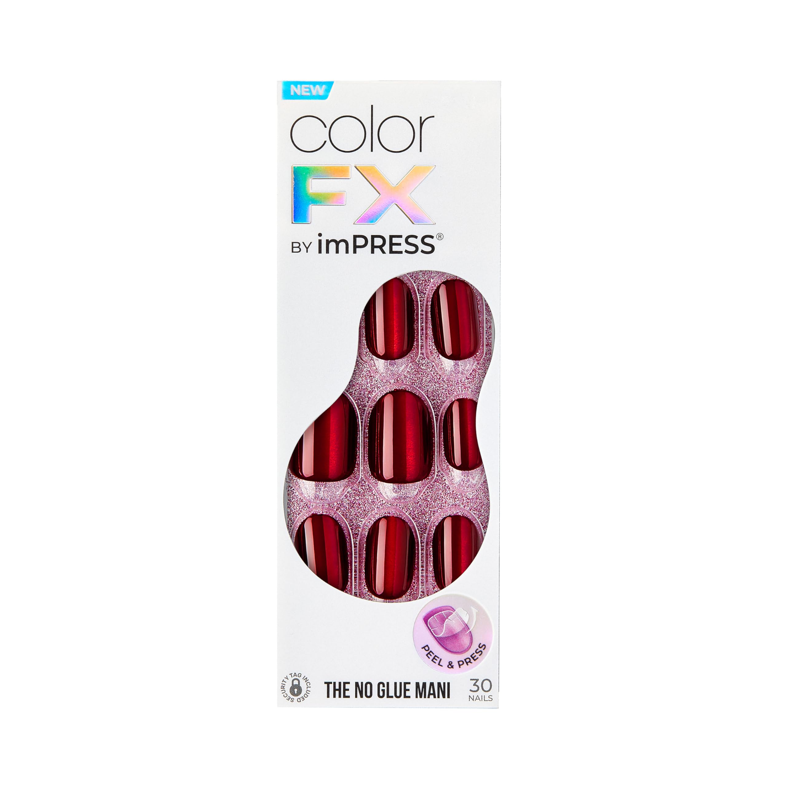 KISS imPRESS No Glue Mani Press On Nails, Color FX, '', Red, Short Size, Oval Shape, Includes 30 Nails, Prep Pad, Instructions Sheet, 1 Manicure Stick, 1 Mini File thumbnail 6