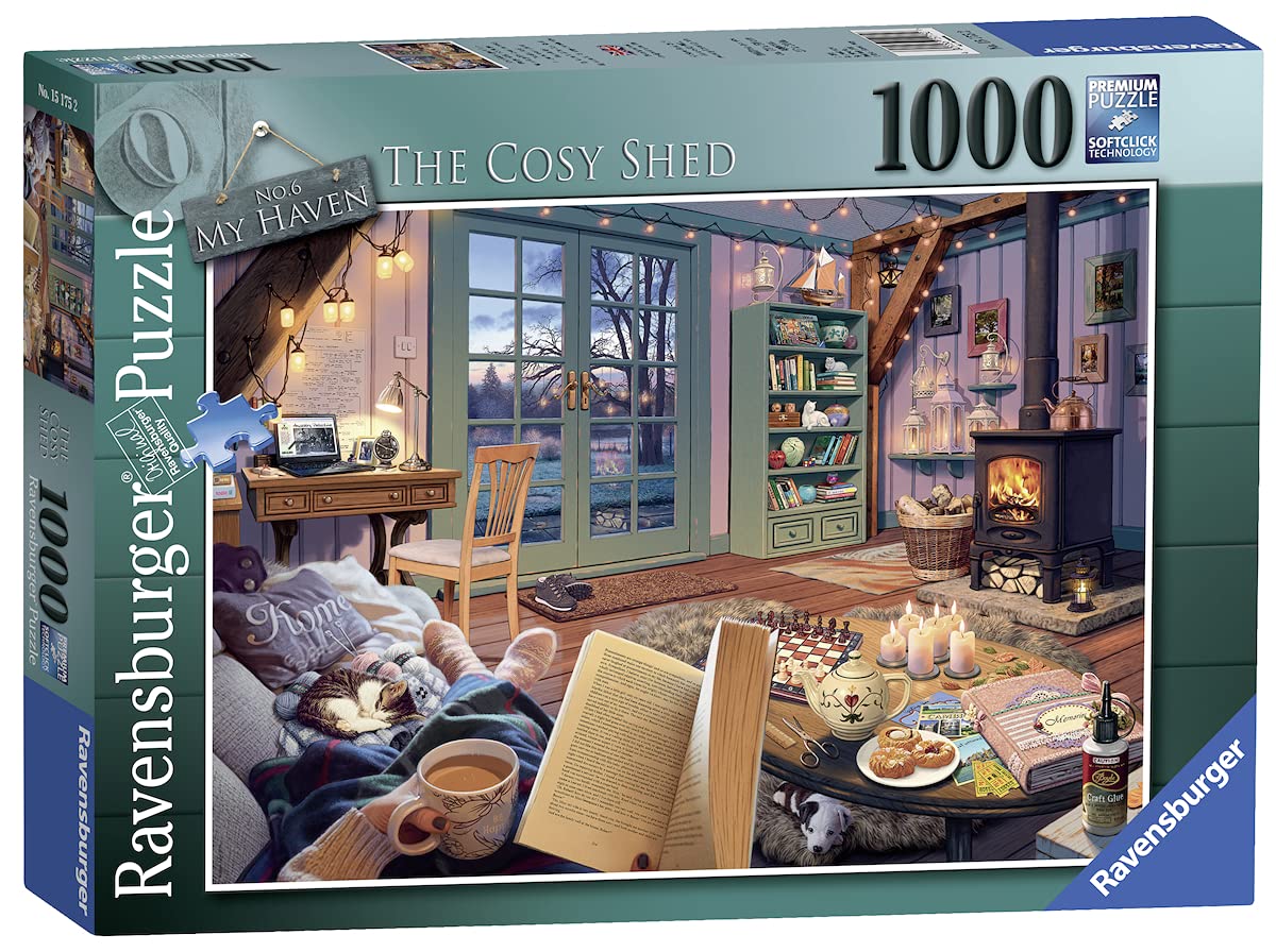 Ravensburger The Cosy Shed (1000 Piece Version of Cozy Retreat) Jigsaw Puzzle for Adults - Every Piece is Unique, Softclick Technology Means Pieces Fit Together Perfectly: Original Packaging