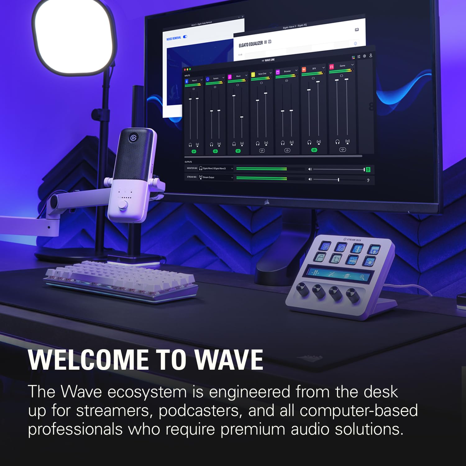 Elgato Wave:3 - Premium Studio Quality USB Condenser Microphone for Streaming, Podcast, Gaming and Home Office, Free Mixer Software, Sound Effect Plugins, Anti-Distortion, Plug ’n Play, for Mac, PC thumbnail 6