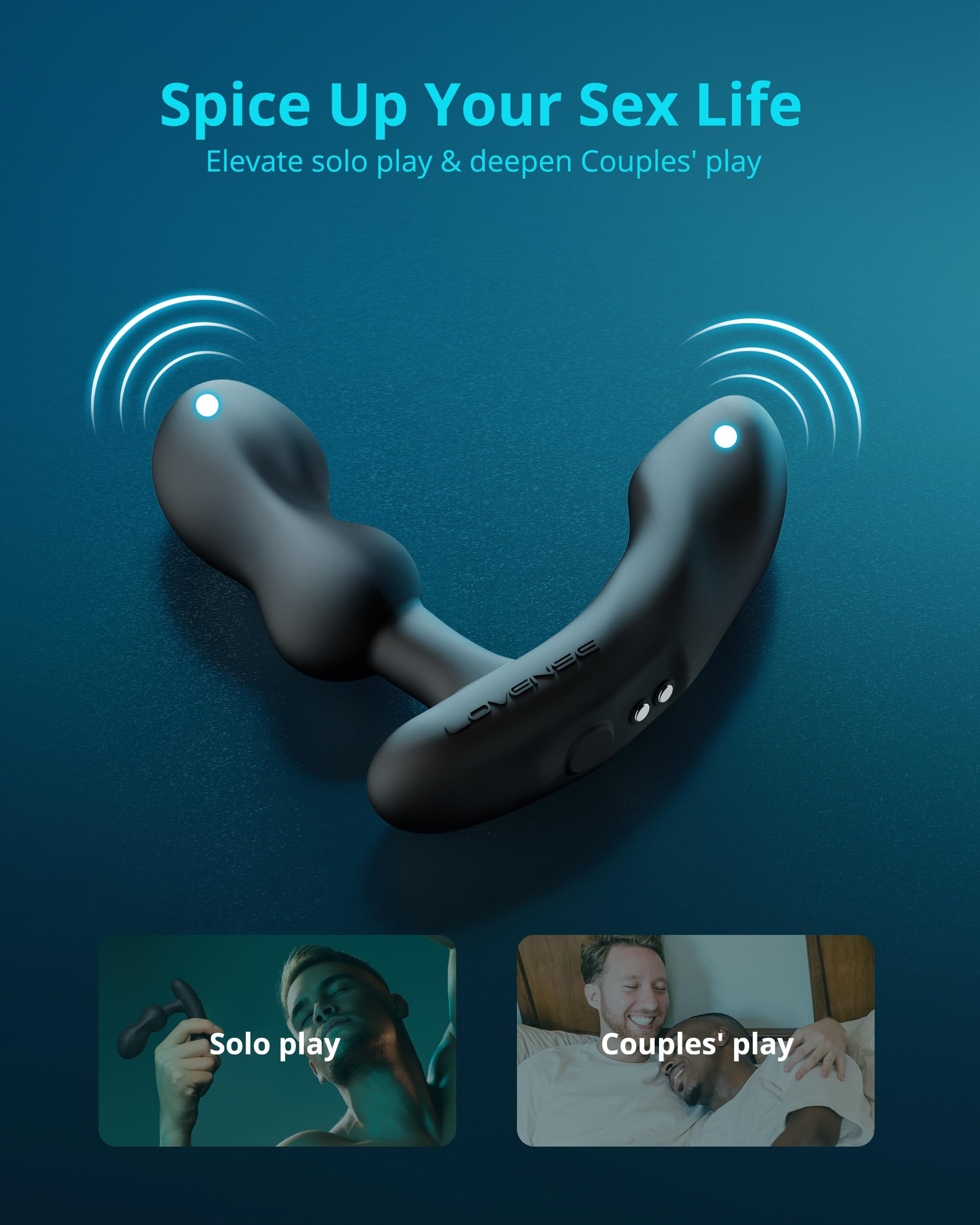 LOVENSE Edge 2 Prostate Massager Adjustable Vibrating Butt Plug, APP Remote Control Male Vibrator Anal Dildo Adult Sex Toys & Games for Beginner Advanced Player, Powerful Vibration, Waterproof