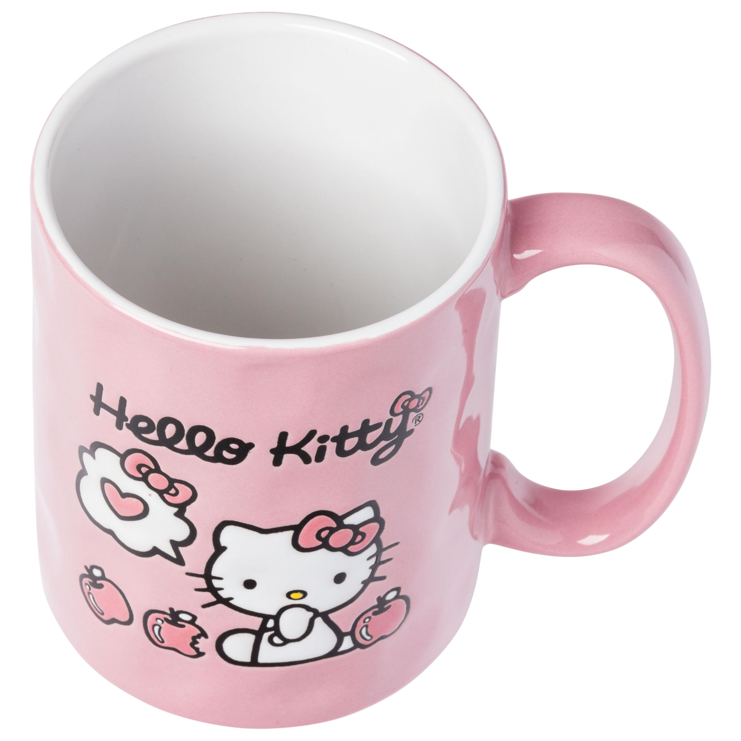 Silver Buffalo Hello Kitty Apple Trail Wax Resist 17oz Ceramic Pottery Mug