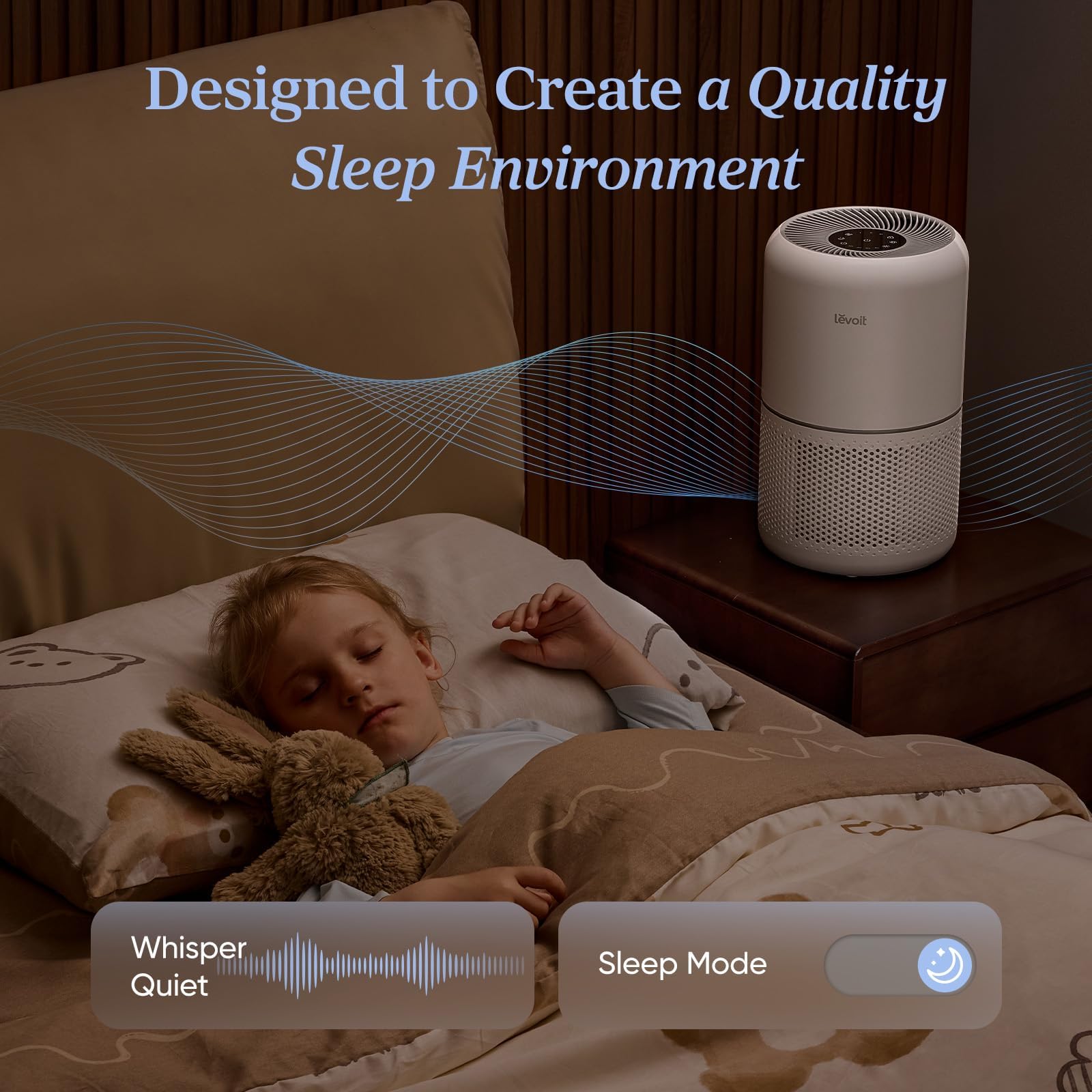 LEVOIT Air Purifier for Home Allergies Pet Hair in Bedroom, Covers Up to 1073 ft² by 56W High Torque Motor, AHAM VERIFIDE, 3-in-1 Filter with HEPA Sleep Mode, Remove Dust Smoke Odor, Core300-P, White: White Air Purifier