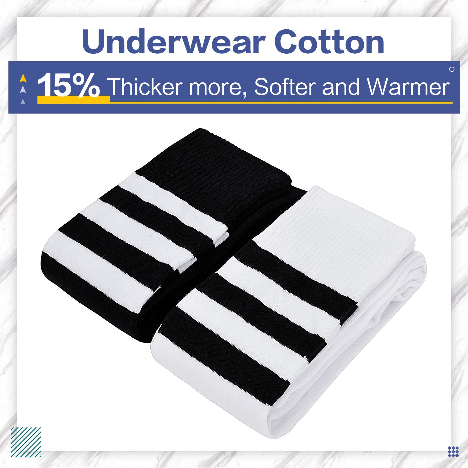 Kayhoma Extra Long Cotton Stripe Thigh High Socks Over the Knee High Plus Size Stockings…: Black/White