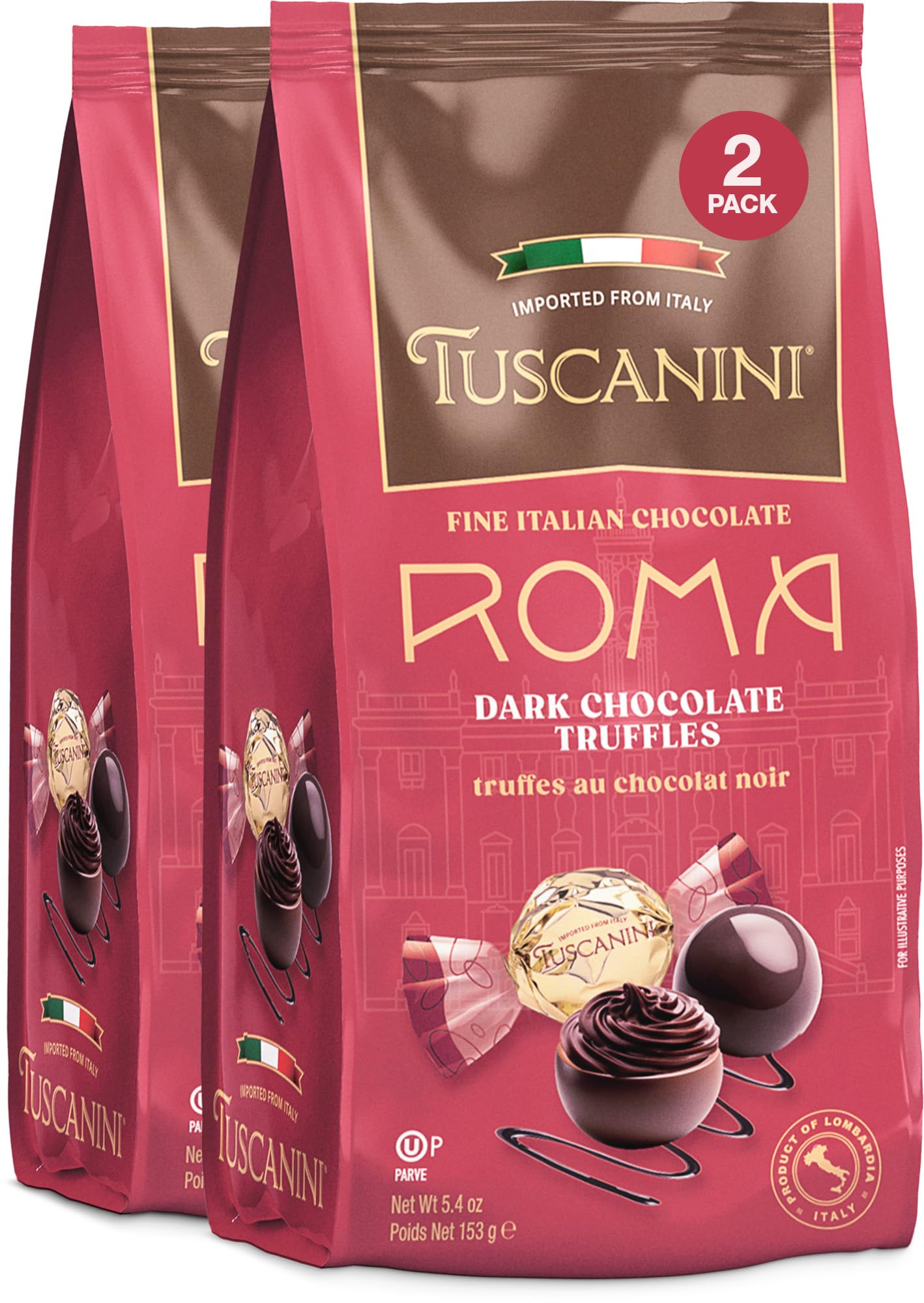 Tuscanini Fine Italian Dark Chocolate Truffles, Roma, 5.4oz (2 Pack) | Gourmet Italian | Dairy Free | Premium Gift | Perfect for Holidays & Celebrations: Tuscanini Fine Italian Dark Chocolate Truffles, Roma, 5.4oz (2 Pack) | Gourmet Italian | Dairy Free | Premium Gift | Perfect for Holidays & Celebrations