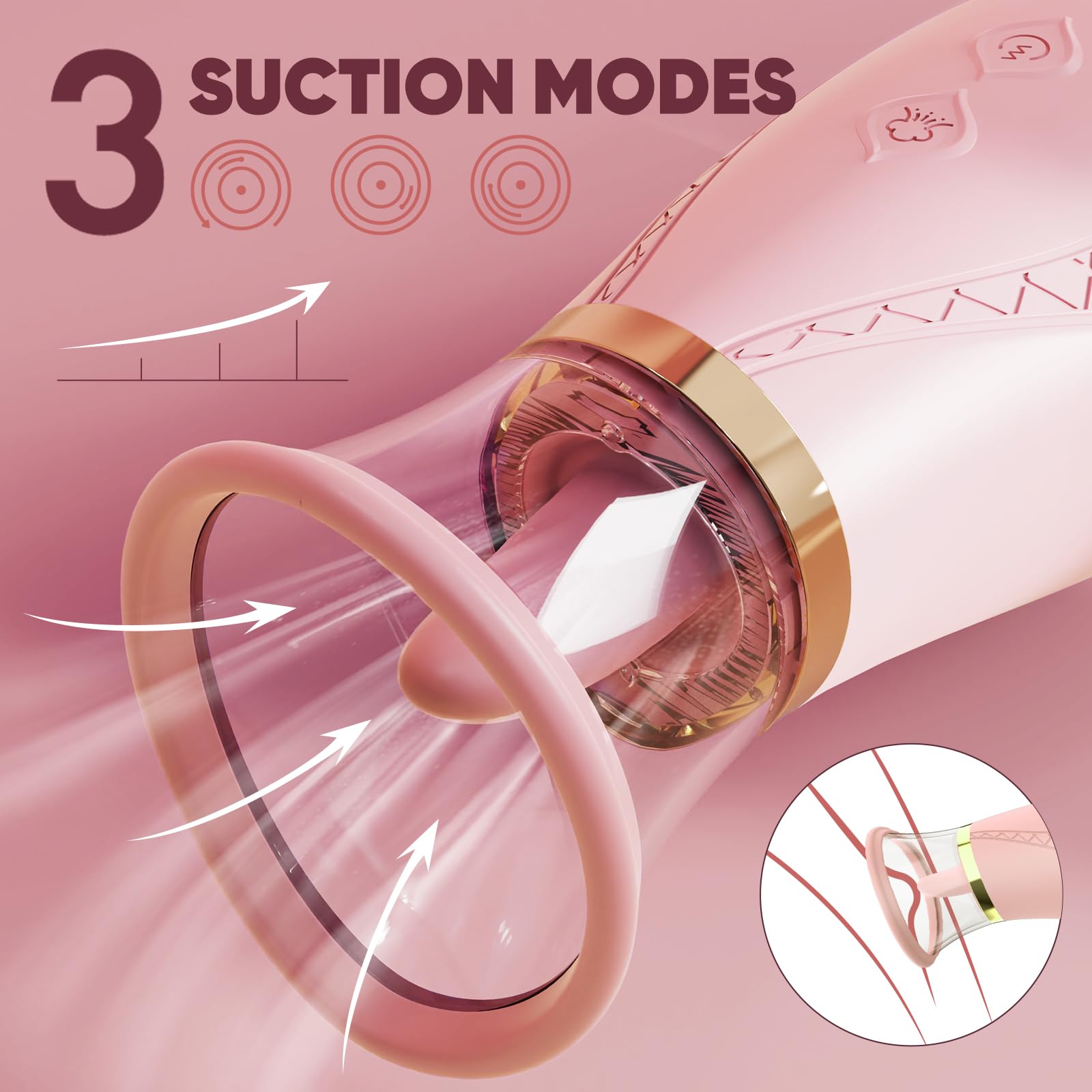 Jesbenna Clitoral Sucking Vibrator Sex Toys, 3 Sucking 9 Licking Modes Nipples Clit Sucker for Quick Orgasm, Tongue Vibrators Adult Toys for Women Couples,  (S337) thumbnail 2