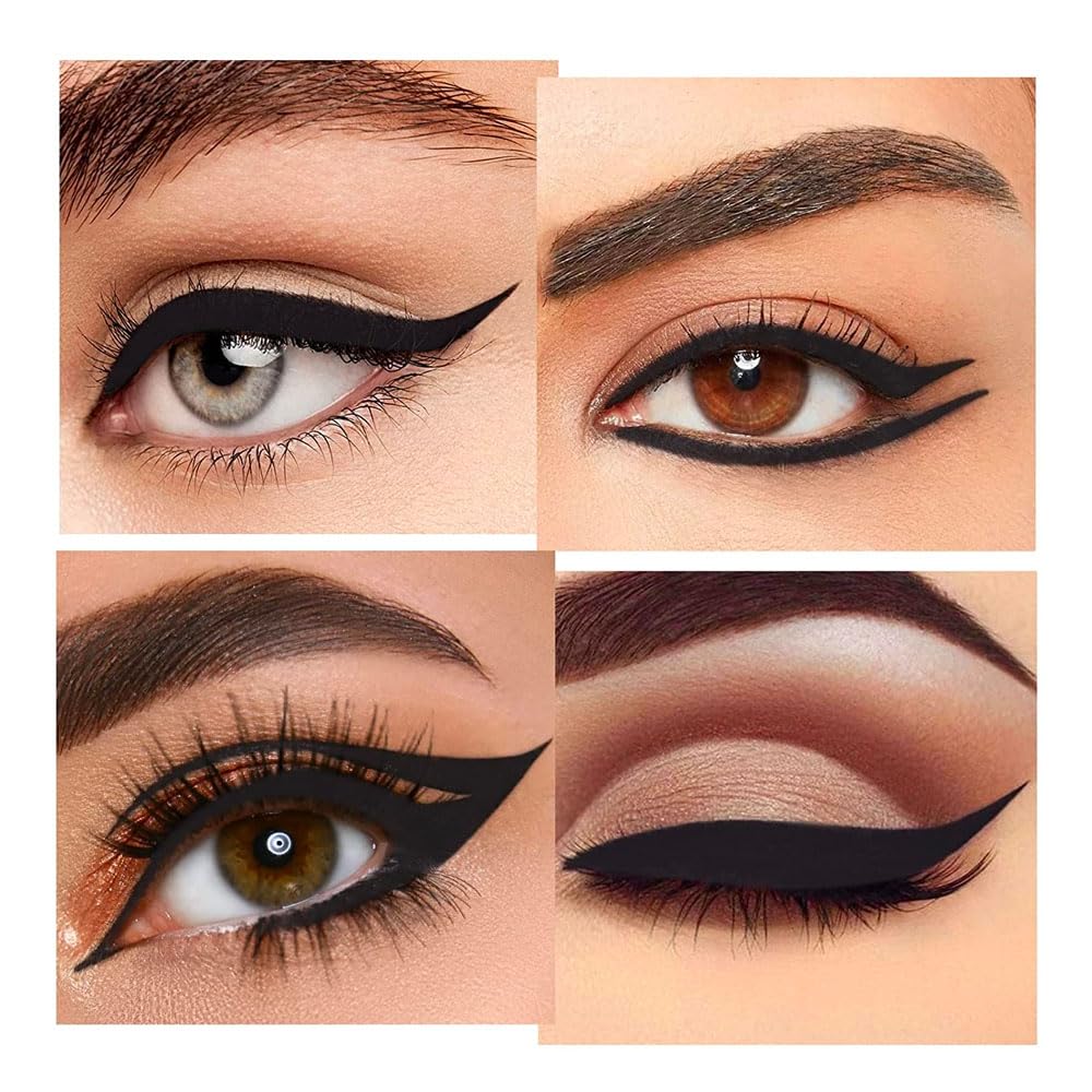 Kaely 2Pcs Gel Eyeliner Pencil, Natural Black Eyeliner Cream for Waterline, Liquid Eye Liner Waterproof Smudge Proof, Black Smoky Eyeshadow Palette Halloween Makeup, delineador de ojos contra el agua: 1 Count (Pack of 1) A-04 Black