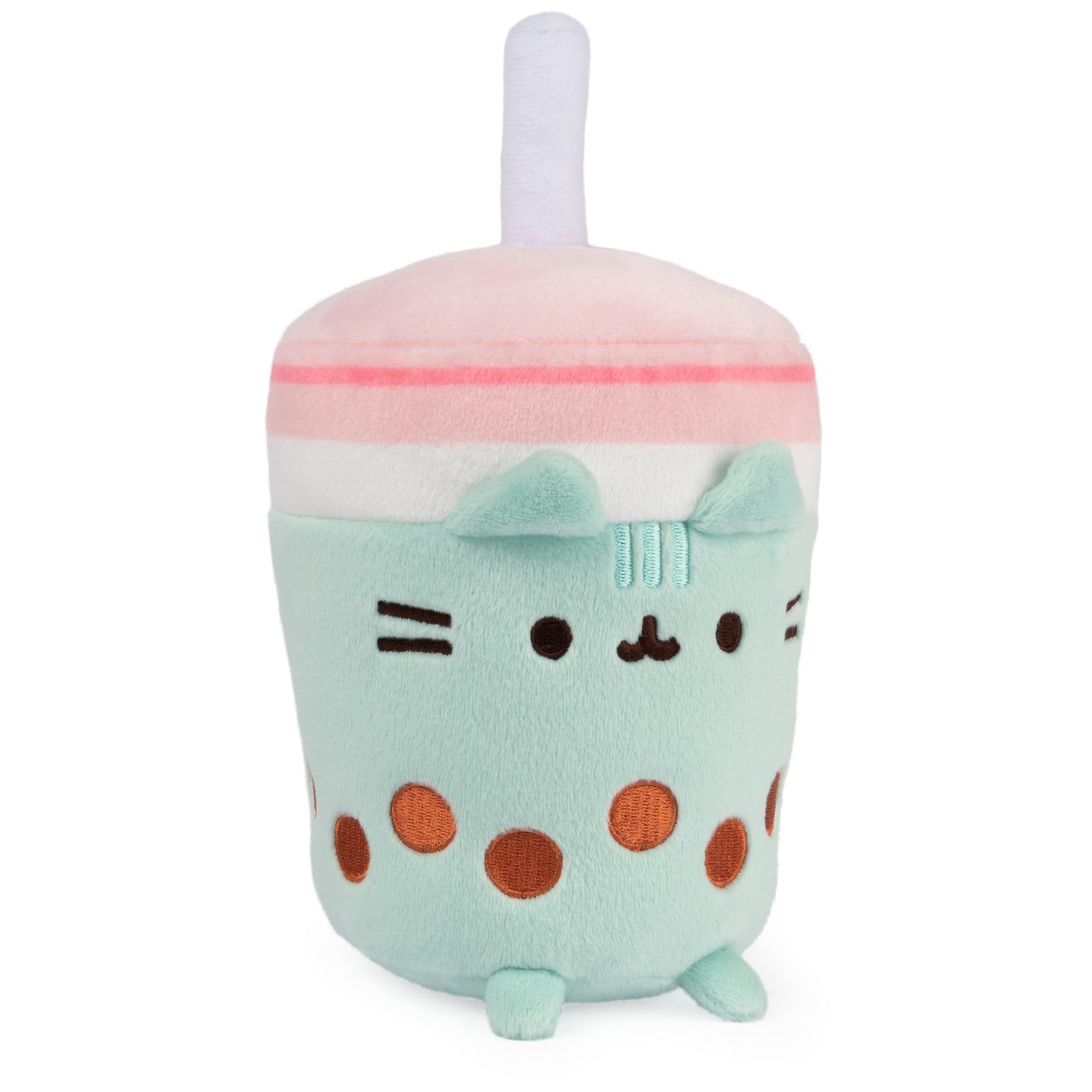 GUND Pusheen  Plush Cat Stuffed Animal for Ages 8 and Up, Green/Pink, 6”: Boba Tea Cup