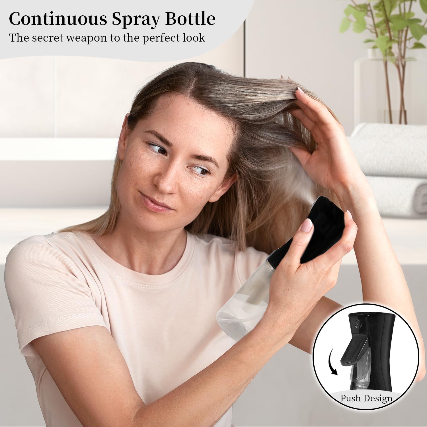 Heatless Curls Overnight, Heatless Hair Curler and Curling Scrunchie Set, Heatless Curling Rod with Spray Bottle, No-Heat Hair Curlers, Overnight Blowout Rods, for Medium to Long Hair (Black): Black-9pcs