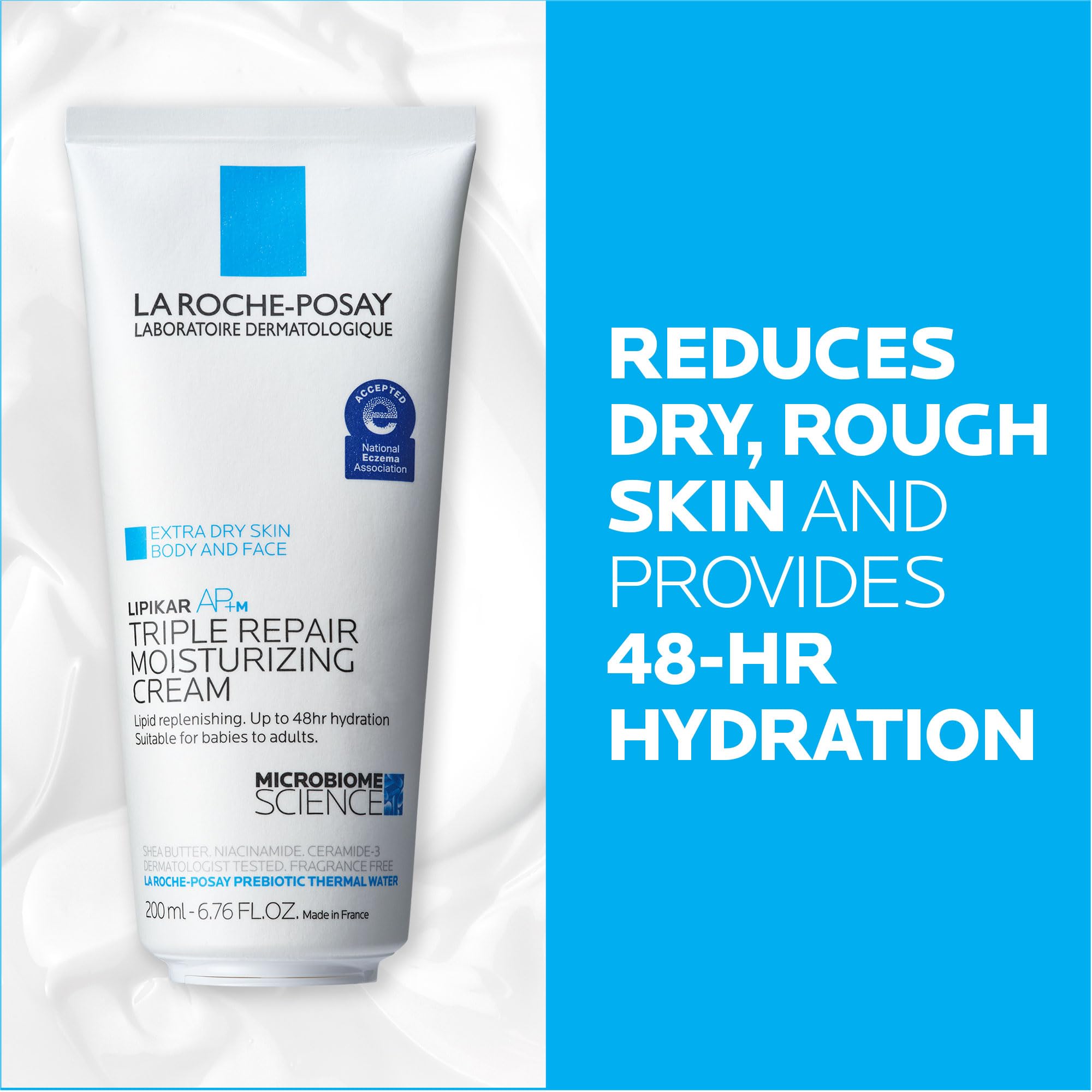 La Roche-Posay Lipikar AP+ Triple Repair Moisturizing Cream | Face & Body Lotion For Dry Skin | Shea Butter & Niacinamide Moisturizer | Gentle Face & Body Cream For Dry, Rough & Sensitive Skin: 6.7 Fl Oz (Pack of 1)