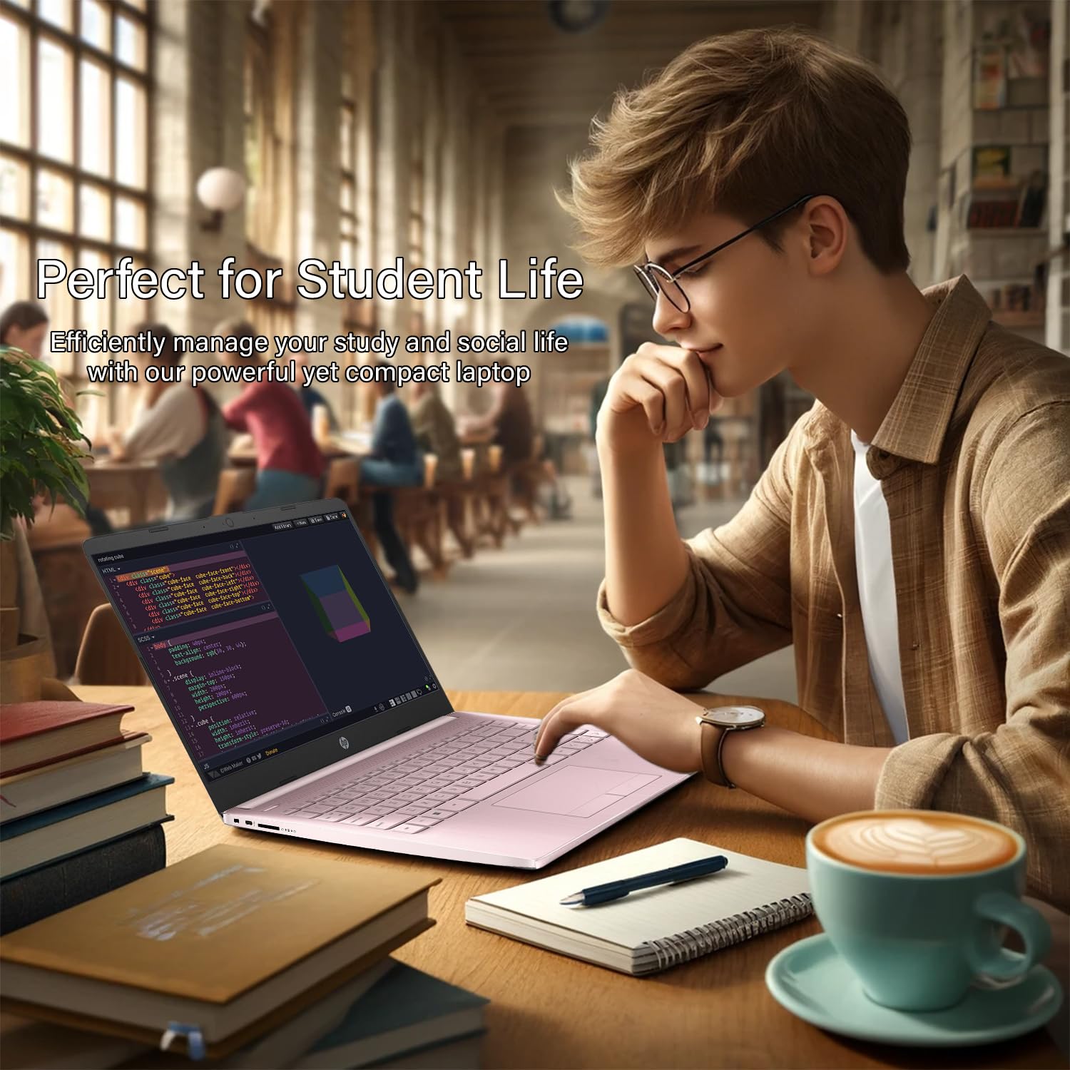 HP 14 Ultrabook • Intel 4-Core CPU • Back to School Limited Edition with Microsoft 365 • 16GB RAM • 1600GB Storage (64GB OnBoard withHP 512GB P500 Portable SSD + 1TB OneDrive) • Win 11 Pro • Pink