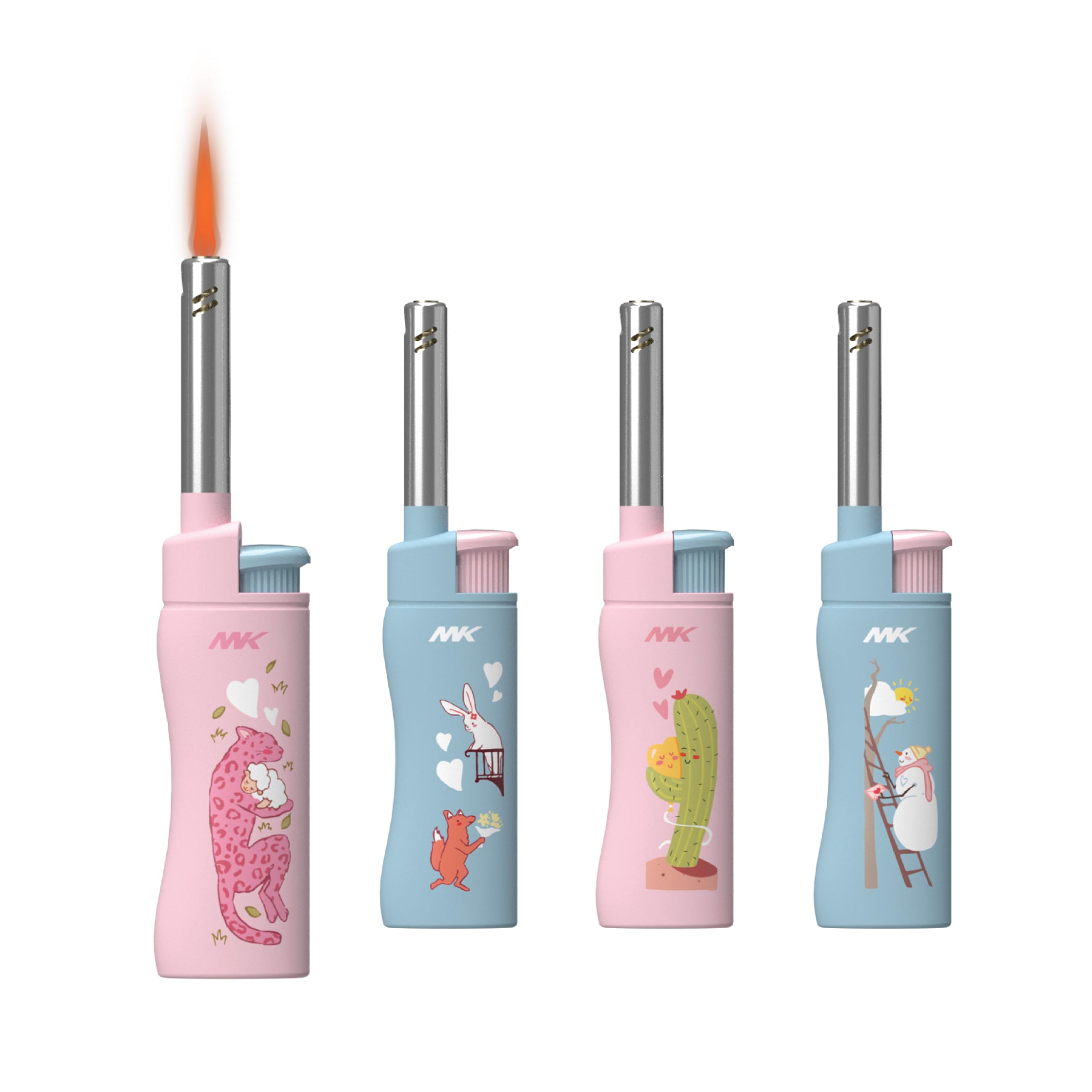 MK Lighter Candle Lighters, Windproof Flame, Ideal as Lighters for Candle, Camping Lighters, Outdoor, Butane Refillable (Charm-5PC): Polar Love-4pc