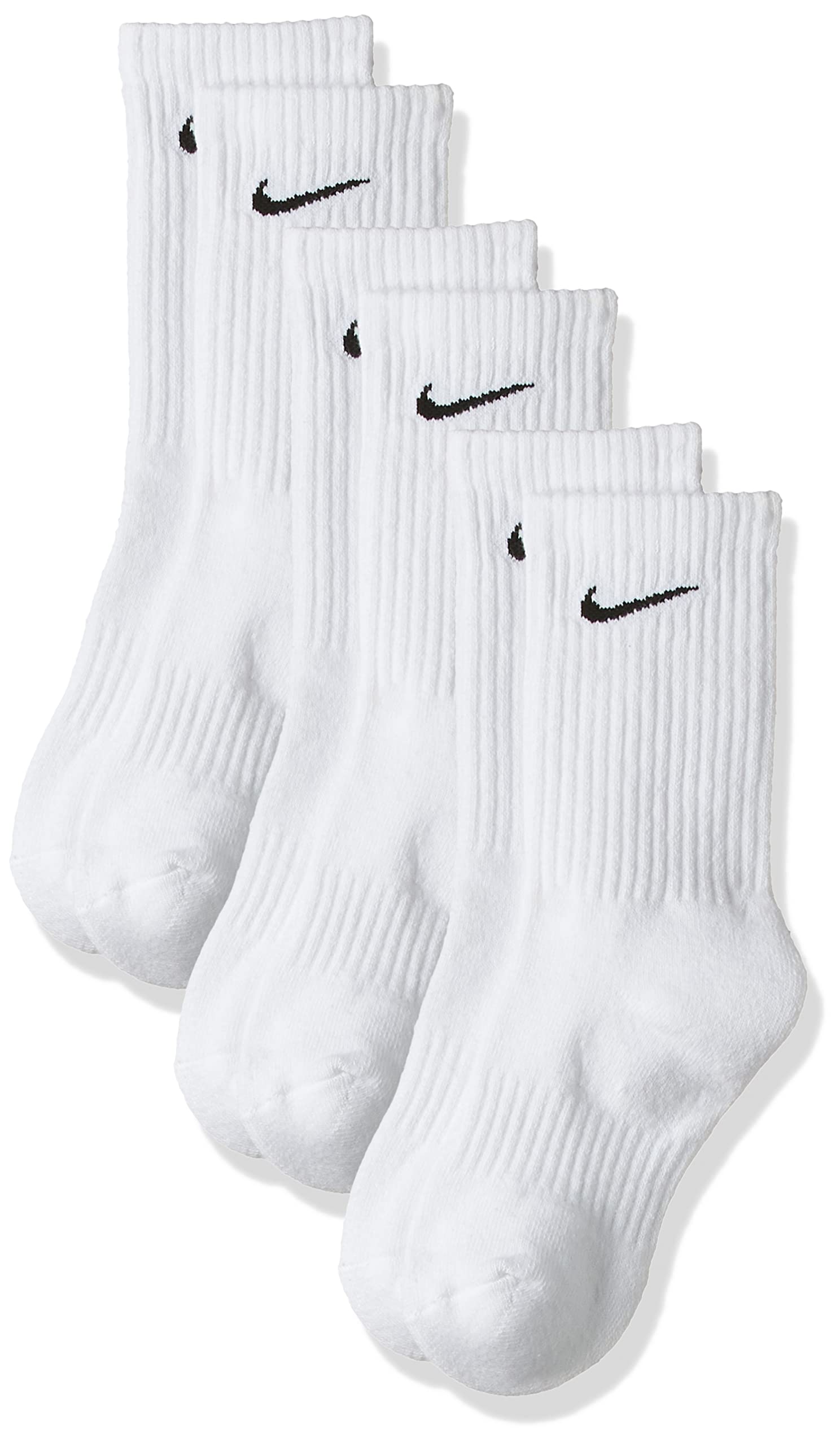 Nike Unisex Everyday Cushion Crew 3 Pair: White/Black 8-12