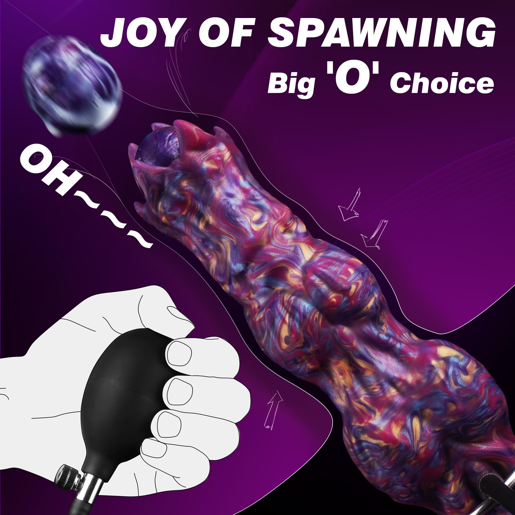 10" Monster Dildo Huge Thick Ovipositor Dildo with 4 Eggs, Big Fantasy Anal Dildos Horse Knot Dragon Dildos with Inflatable Pump, Dog Sex Toy with Strong Suction Cup, Adult Toys for Women Men: Morgan