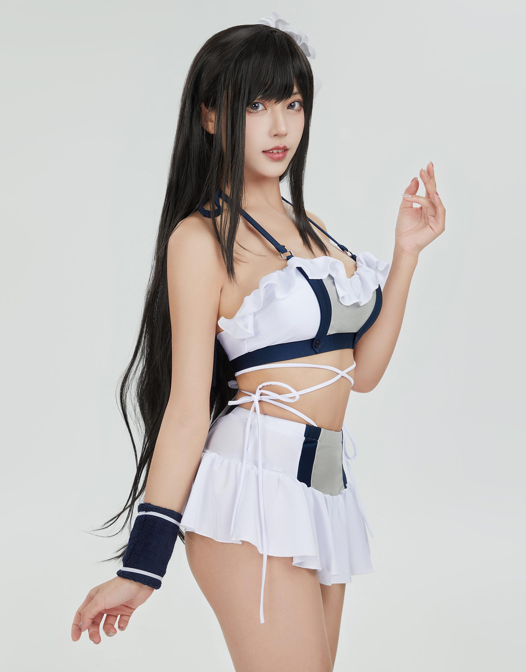 haikyuu Women Fantasy Cosplay Swimsuit Anime Two Piece Bathing Suit with Head Accessory Halter Top and Skirt: haikyuu Women Fantasy Cosplay Swimsuit Anime Two Piece Bathing Suit with Head Accessory Halter Top and Skirt
