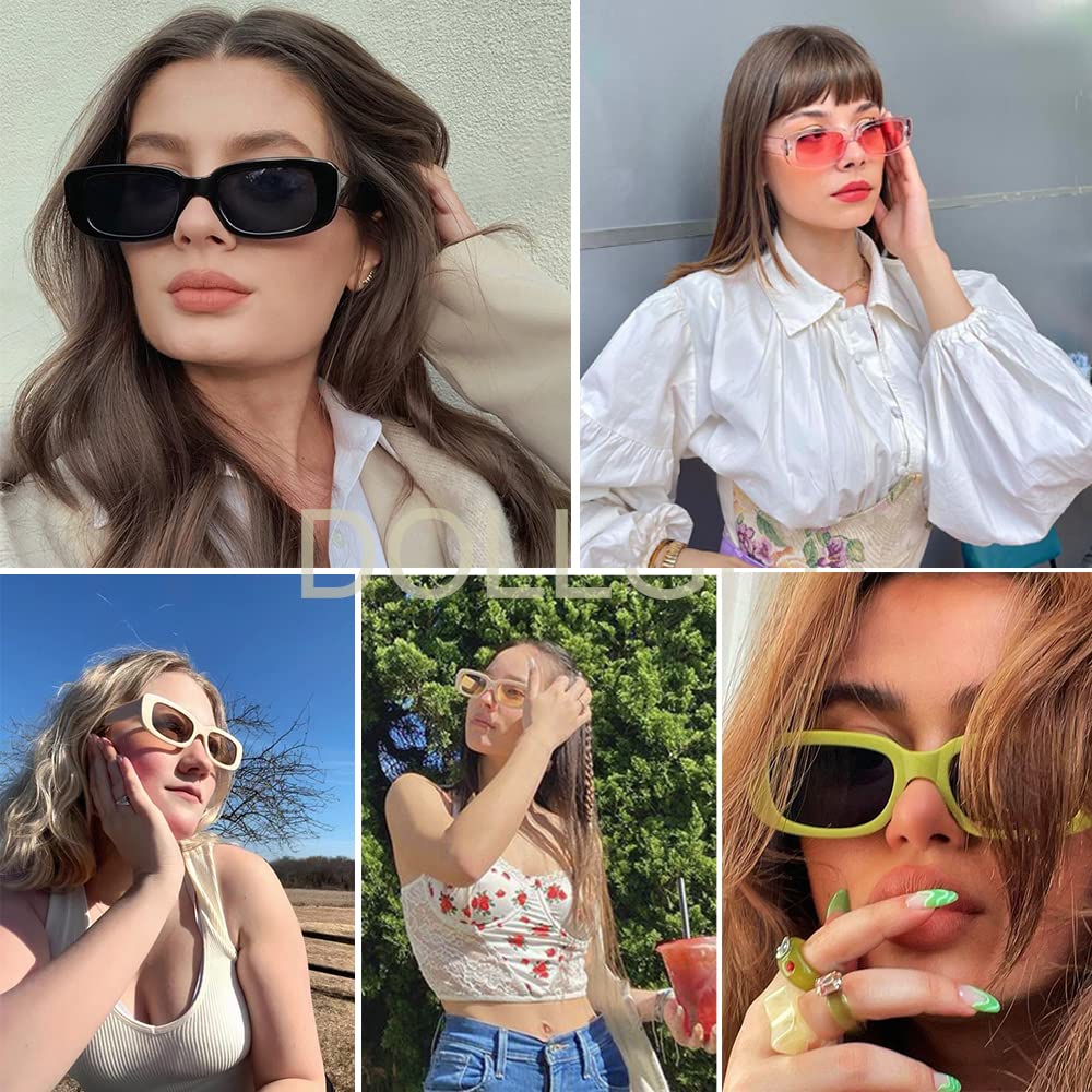 BOJOD Rectangle Sunglasses for Women Retro Fashion Sunglasses UV 400 Protection Square Frame Eyewear thumbnail 3