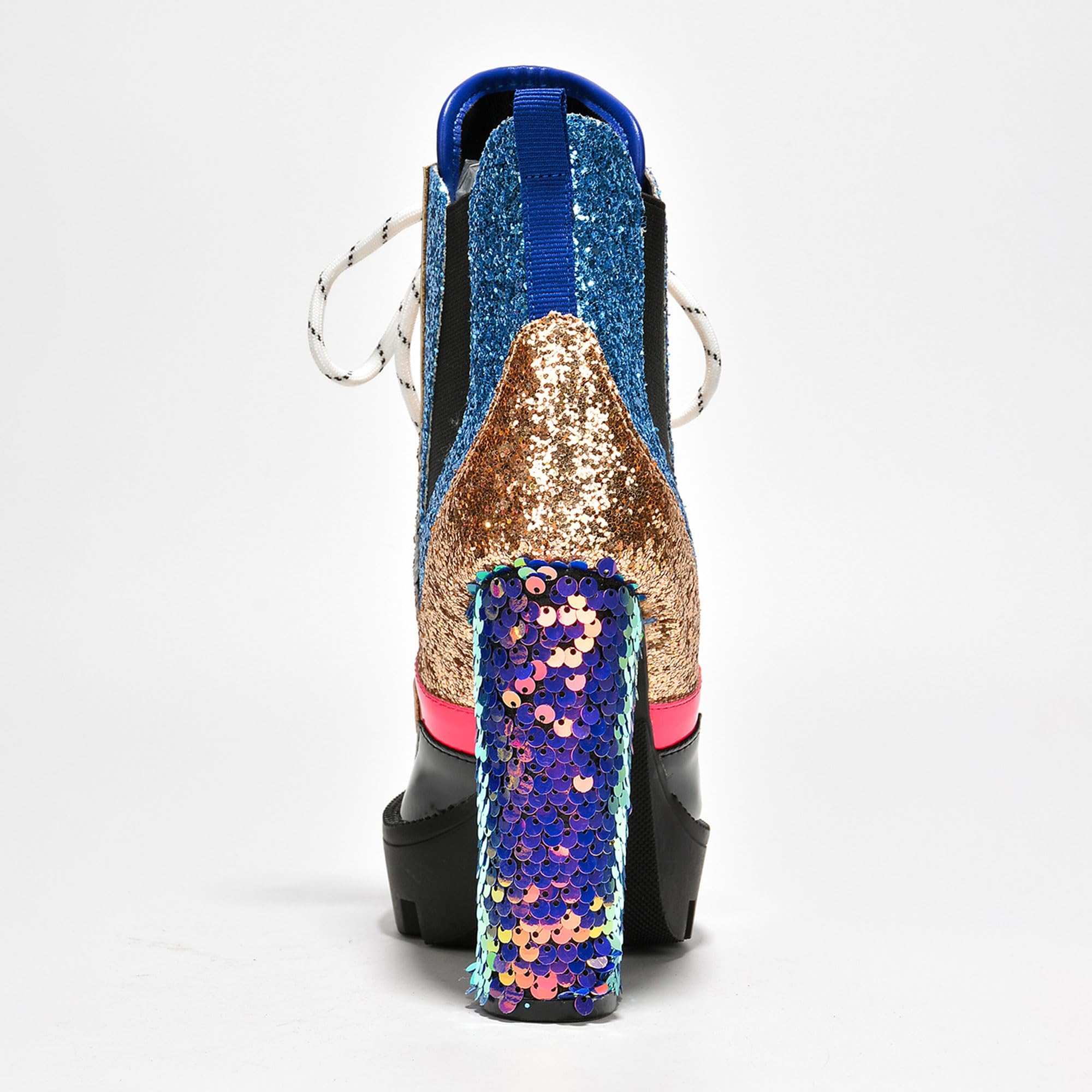 Women's Rhinestone Cowboy Booties - Western Ankle Boots with Pointed Toe, Block Heel & Lace-Up Design for Casual Dress or Party | Stylish Comfortable Short Booties (Nell)
