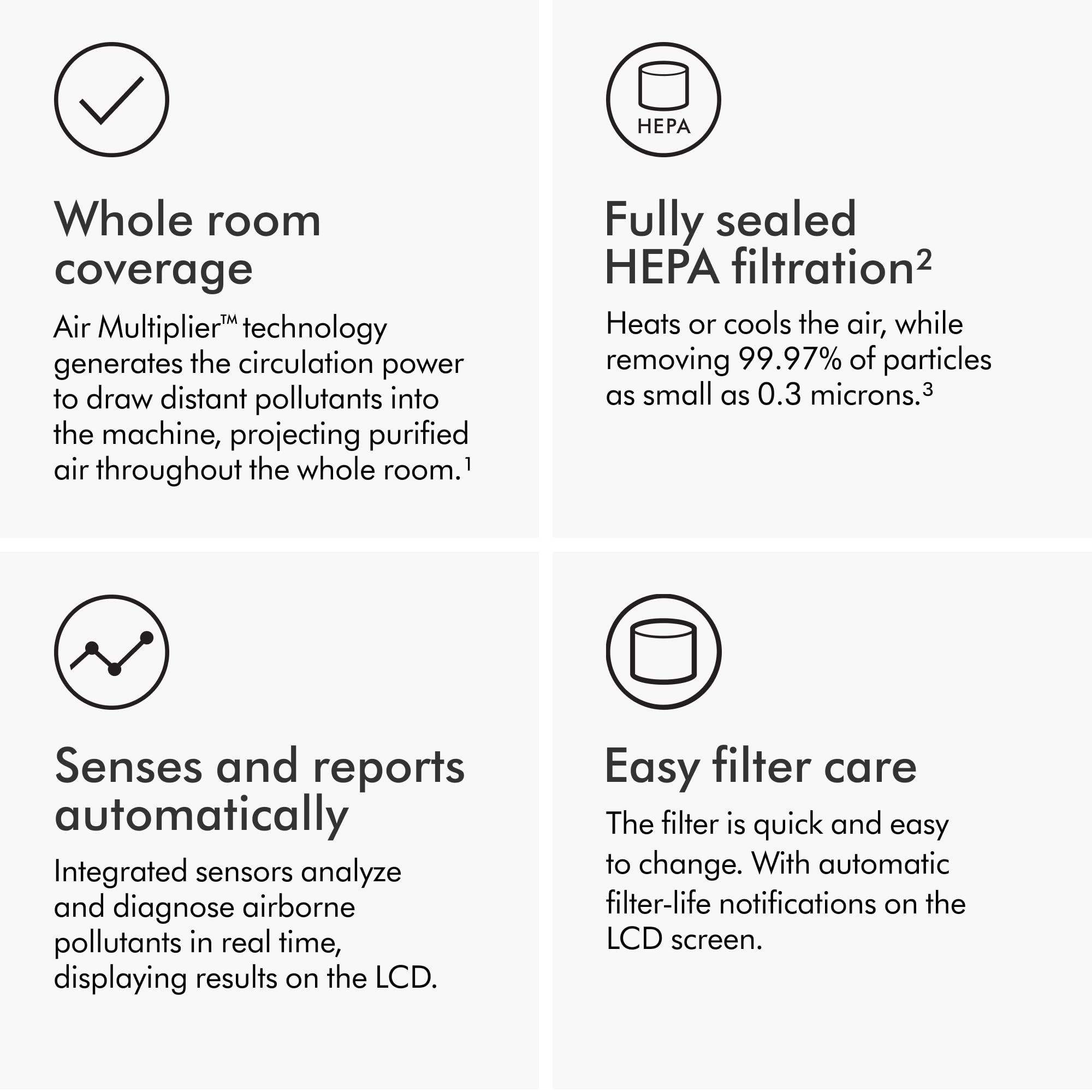 Dyson Purifier Hot+Cool™ Gen1  - Purifying Fan Heater (White): HP10