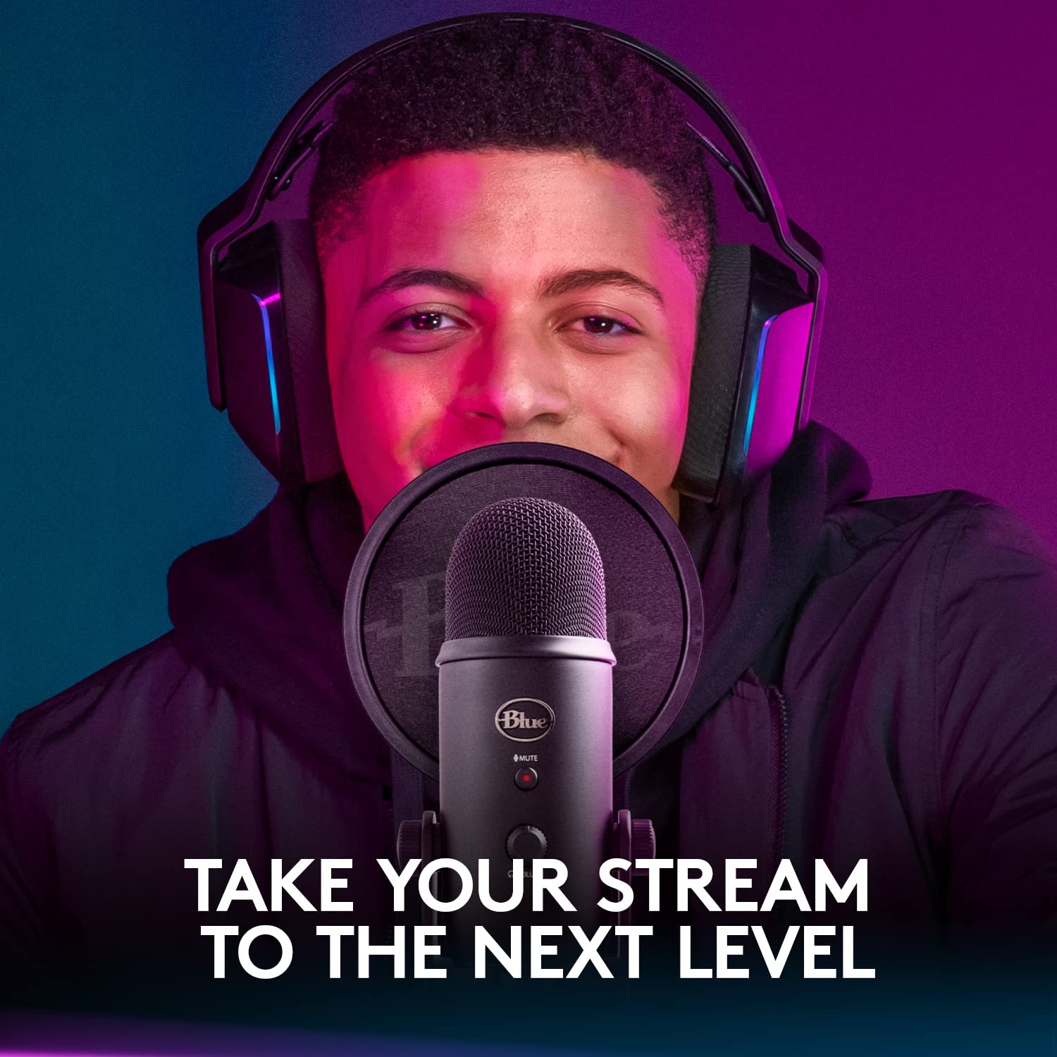 Logitech Creators Blue Yeti USB Microphone for Gaming, Streaming, Podcast, YouTube, Discord, PC, Studio Sound, Plug & Play-Blackout: Blue Yeti Game Streaming Kit with Yeti USB Gaming, Podcast Mic, Pop Filter, PC/Mac/PS5 + G733 Lightspeed Wireless Gaming Headset with Suspension Headband, Lightsync RGB, and PRO-G audio - Blackout