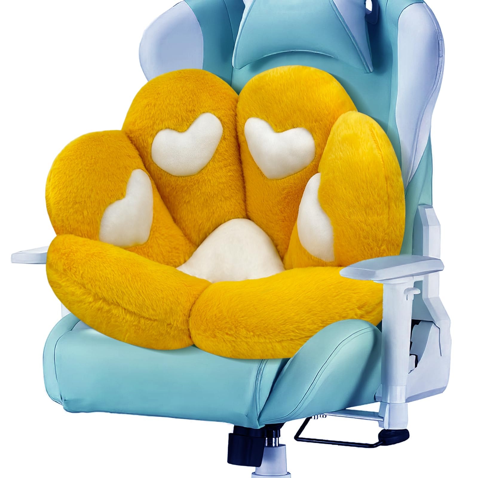 MOONBEEKI Cat Paw Cushion Chair Comfy Kawaii Plush Seat Cushions Shape Lazy Pillow for Gamer Chair 28"x 24" Cozy Floor Cute Seat Kawaii for Girl Worker Gift, Dining Room Bedroom Decorate Black - Image 1