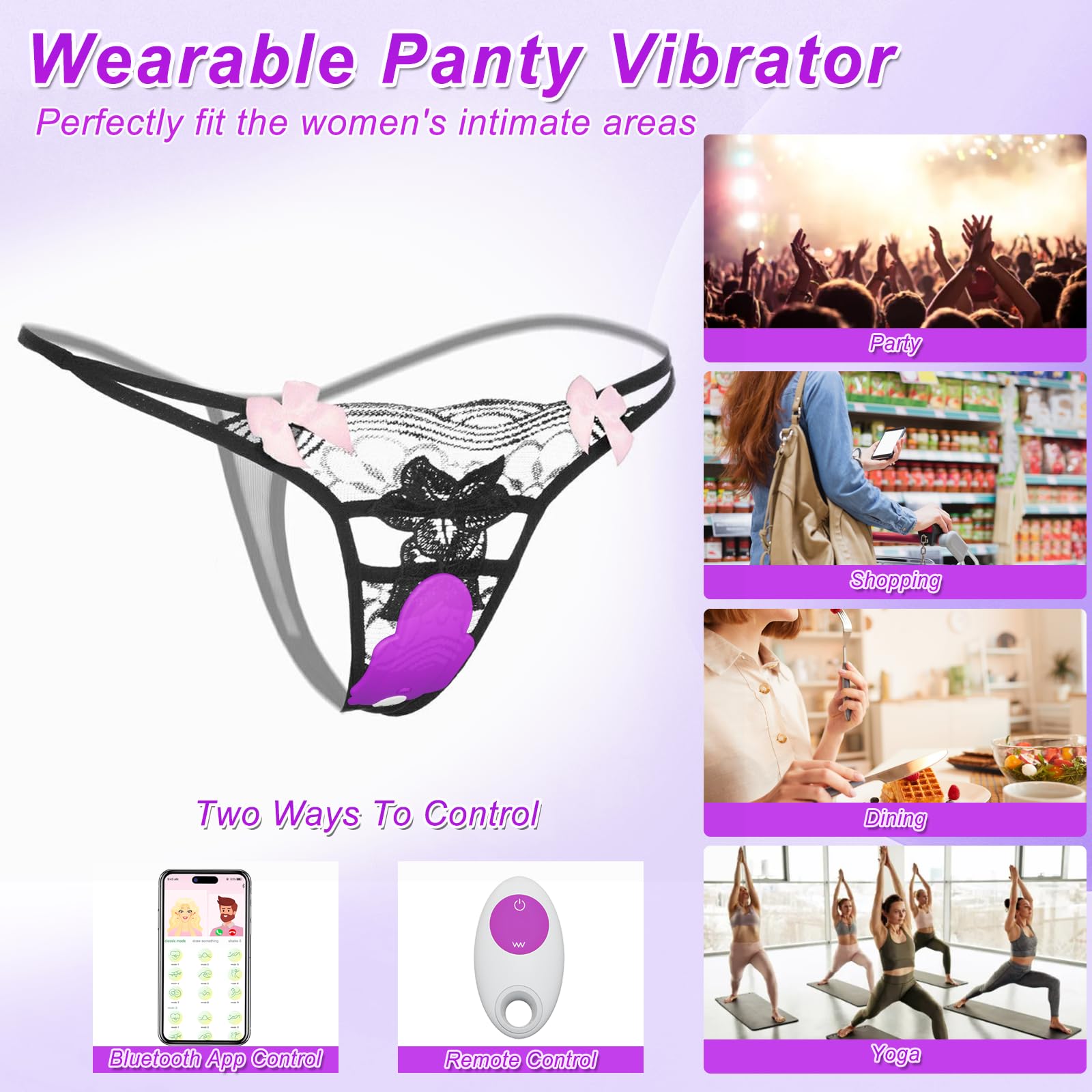 Wearable Panty APP Remote Control Vibrators Adult Sex Toys for Women or Couples, Clitoral Mini Egg Bullet Butterfly Vibrator Rose Toy, G Spot Dildo Vagina Stimulator with Tongue Licking Sex Machine