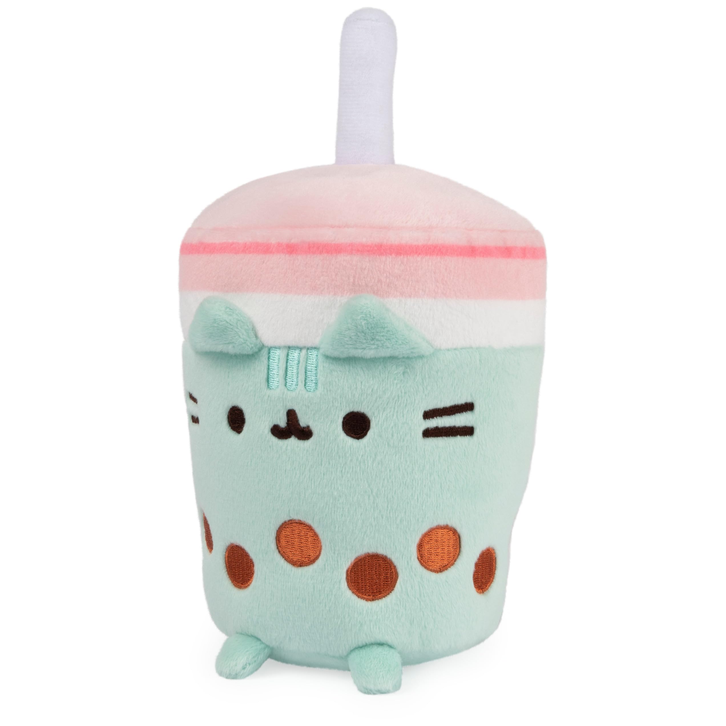 GUND Pusheen  Plush Cat Stuffed Animal for Ages 8 and Up, Green/Pink, 6”: Boba Tea Cup
