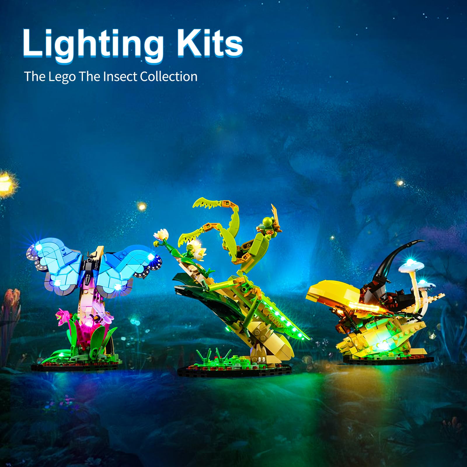 Rorliny LED Light Kit for Lego Ideas The Insect Collection Building Set, Creative Lighting kit Compatible with Lego 21342 (Lights Only, No Lego Set)