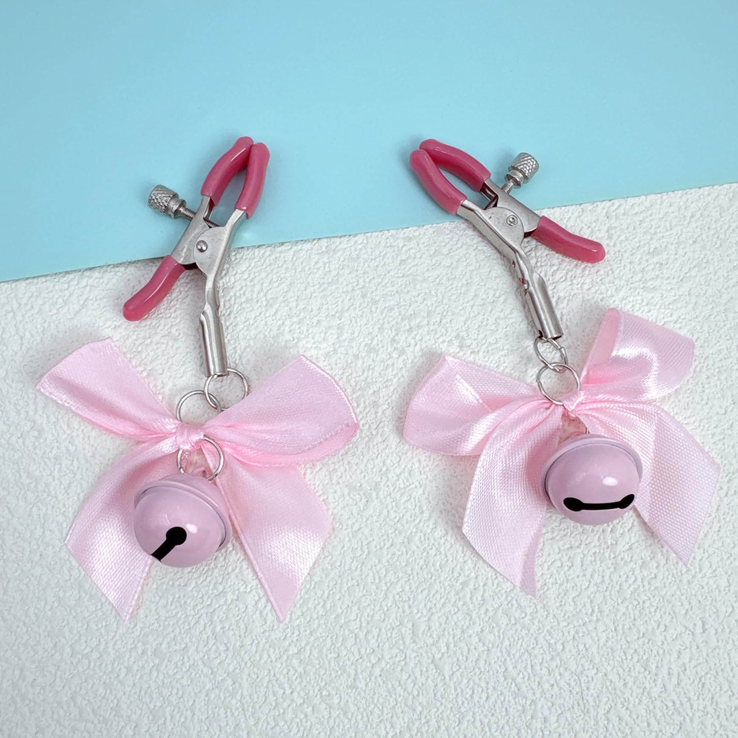 Body Clamps Adjustable Pressure Body Clips Stainless Steel Body Ring with Bowknot and Bells Body Clamps Non Piercing Body Jewelry Faux Body Jewelry