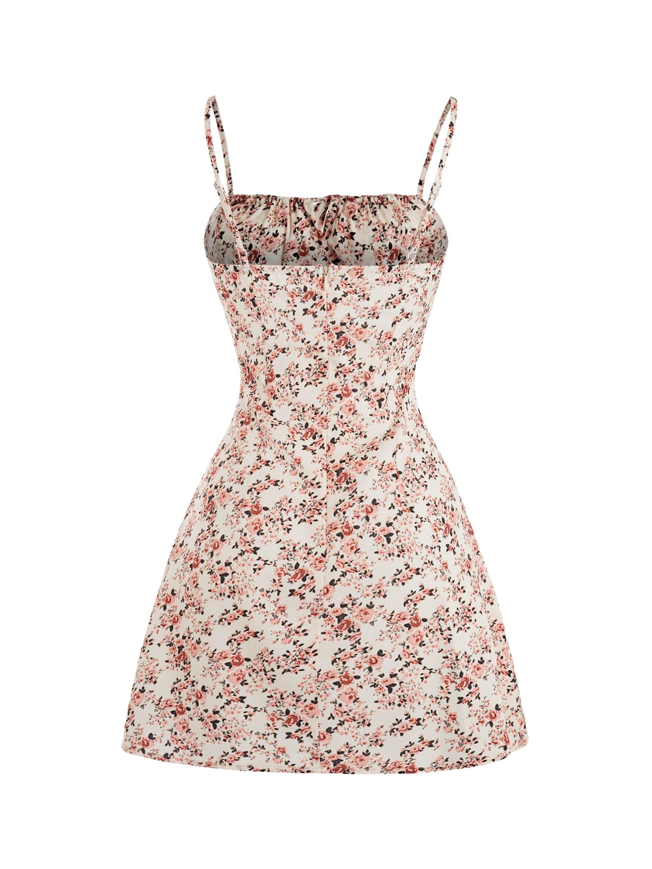 Floerns Women's Summer Floral Cherry Print A Line Short Cami Dress: Large Floral Light Pink