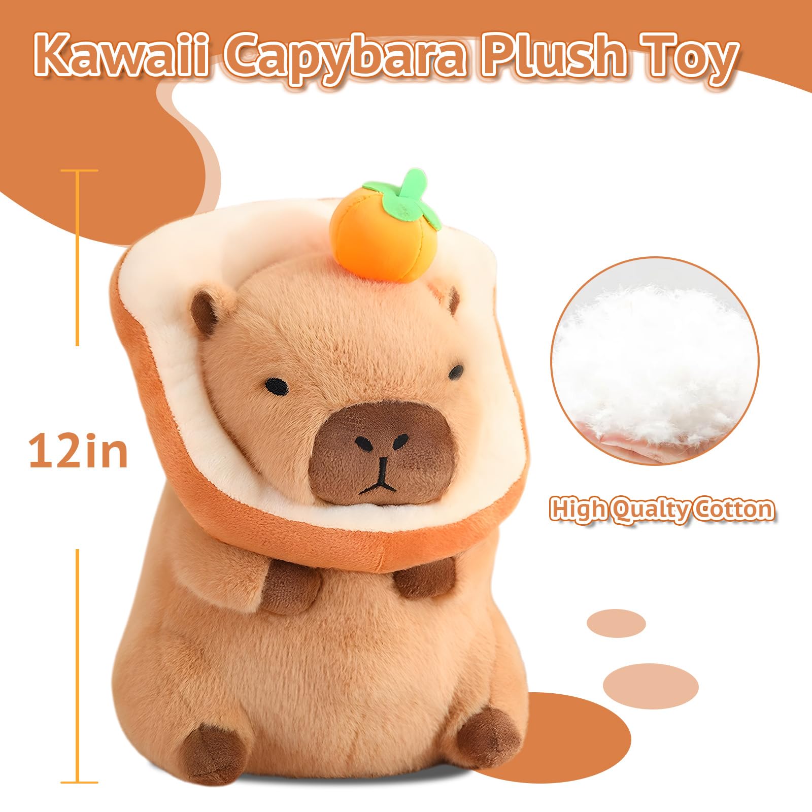 NXNYNZ 12 Inch Cute Capybara Plush Kawaii Soft Capybara Plush Doll Pillow with Bread Capybara Stuffed Aniamls Toys for Girls Kids Adults Birthdays Valentines Gift (): Capybara Stuffed Animals