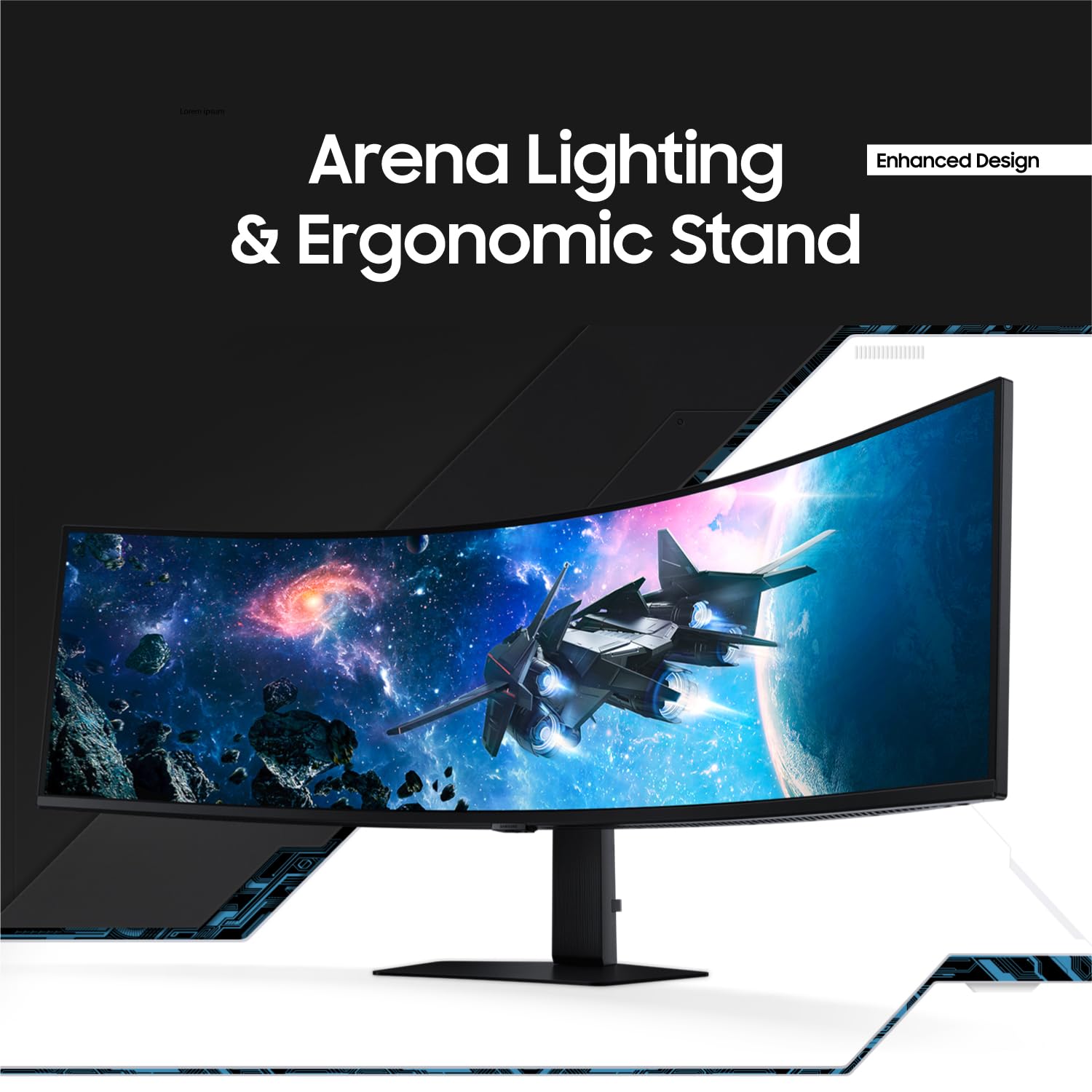 SAMSUNG 49" Odyssey G9 Series 1000R Curved Gaming Monitor LS49CG954ENXZA, DQHD, 1ms(GtG), VESA DisplayHDR 1000, 240Hz, AMD FreeSync Premium Pro, Height Adjustable Stand, Ultrawide Screen, 2024: DP and HDMI Cable