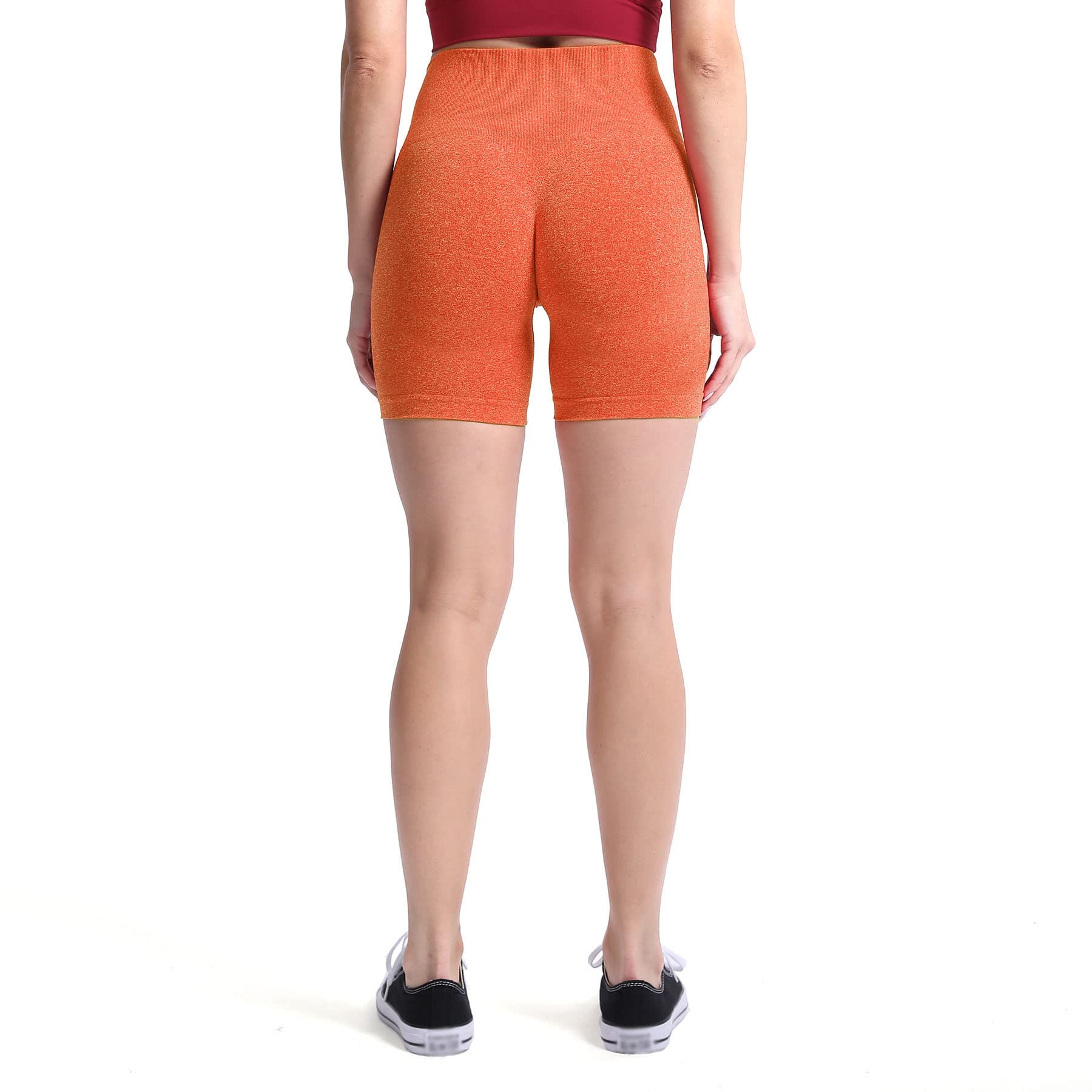 Aoxjox Contour Seamless Shorts for Women High Waist Workout Gym Biker Booty Running Yoga Short thumbnail 5