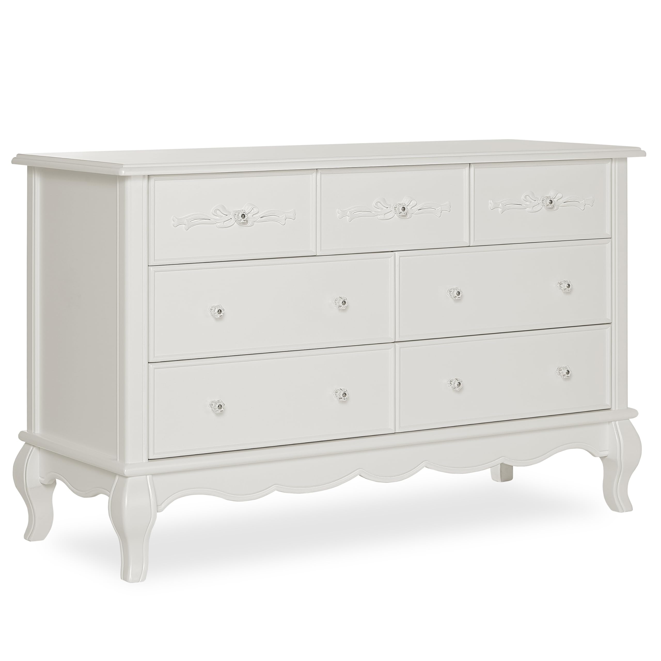 Evolur Aurora 7 Drawer Double Dresser,: Ivory Lace