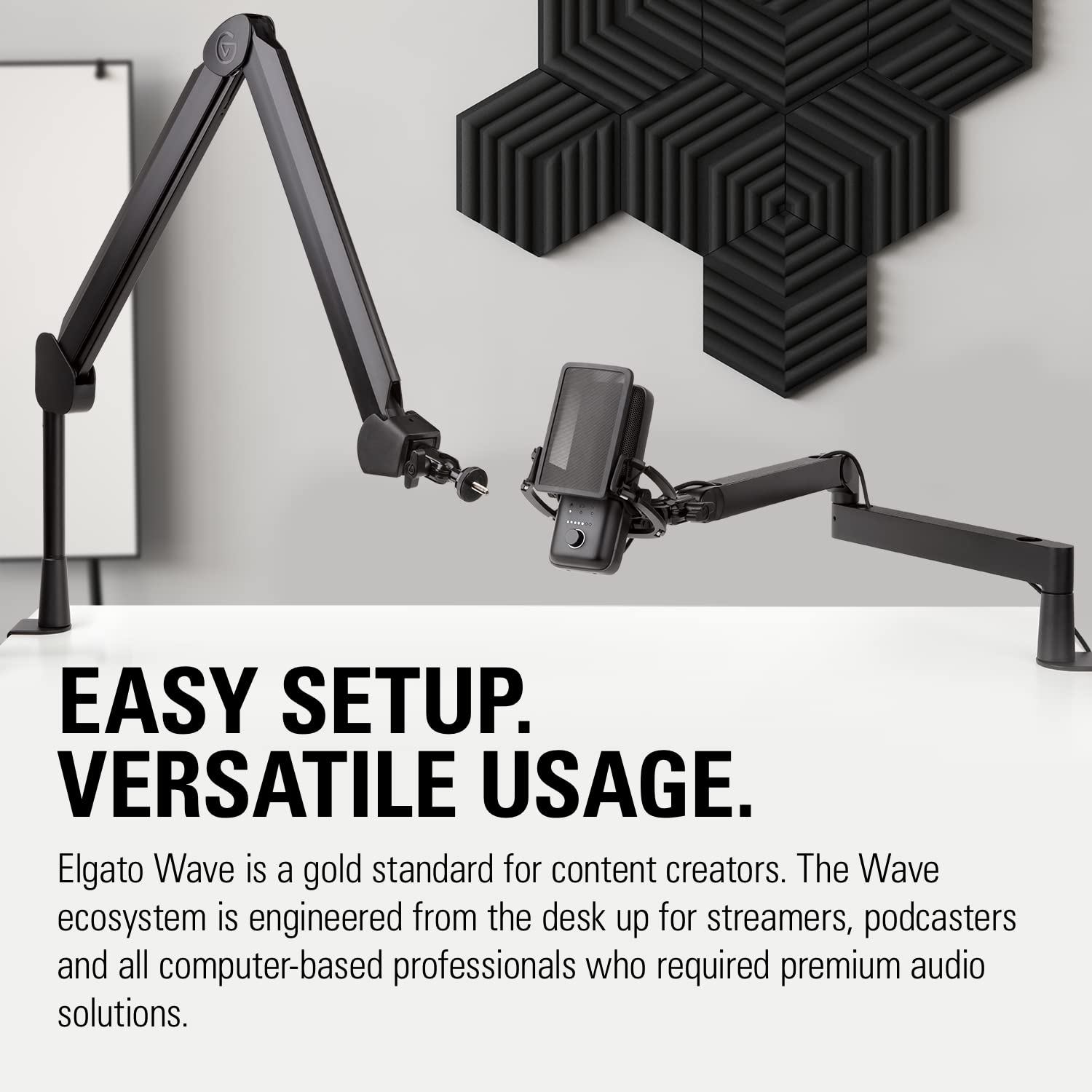 Elgato Wave:3 - Premium Studio Quality USB Condenser Microphone for Streaming, Podcast, Gaming and Home Office, Free Mixer Software, Sound Effect Plugins, Anti-Distortion, Plug ’n Play, for Mac, PC: Black Microphone