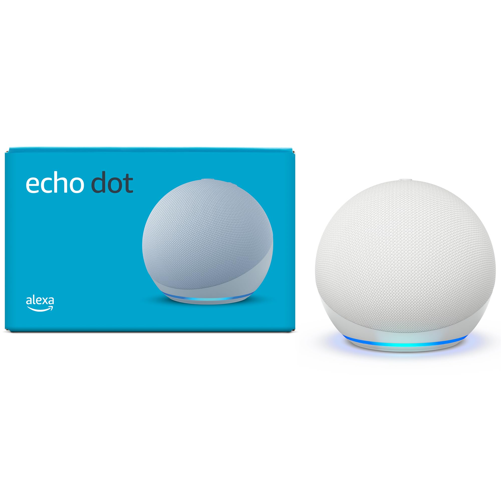 Amazon Echo Dot (newest model), Vibrant sounding Alexa speaker, Great for bedrooms, dining rooms and offices,: Glacier White