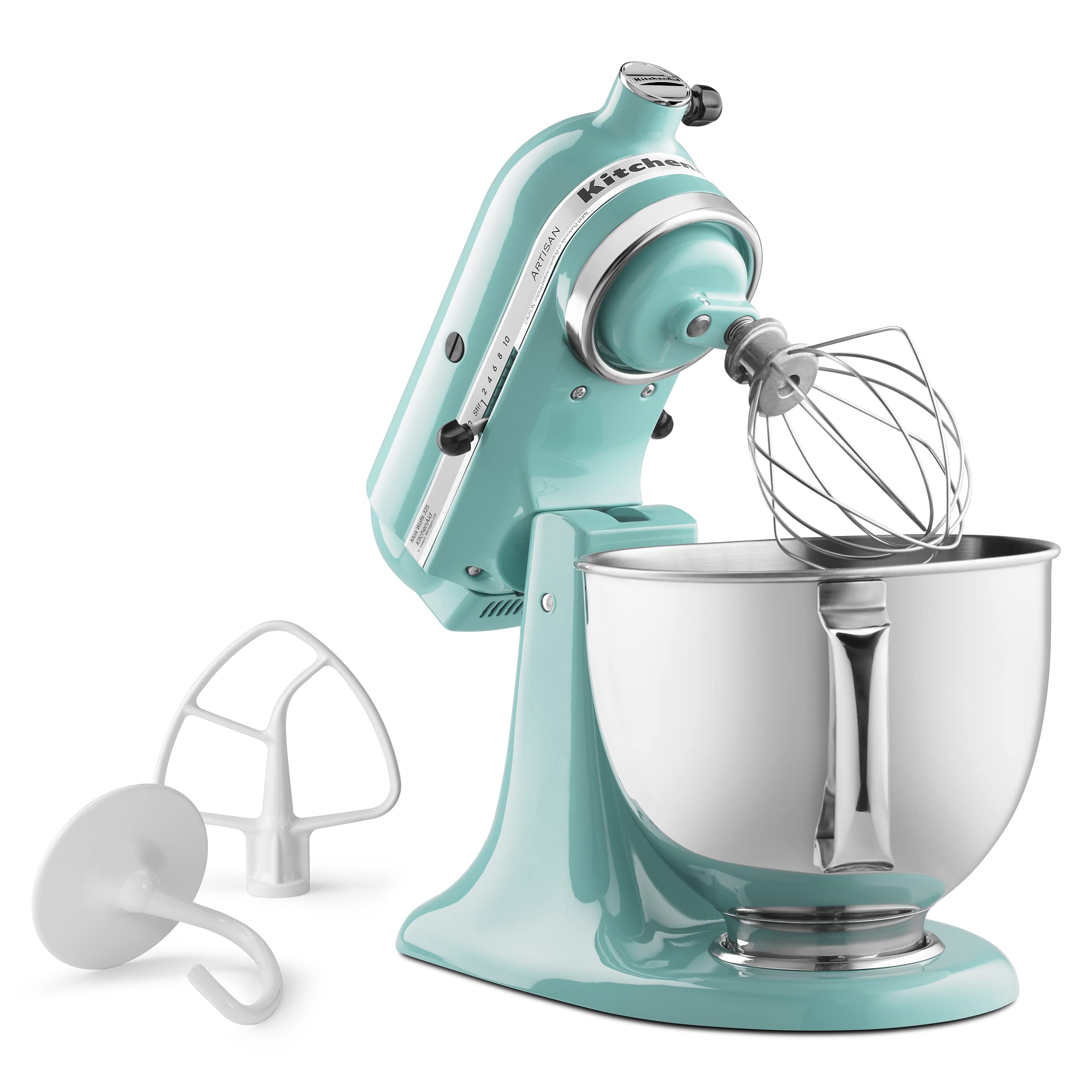 KitchenAid Artisan Series 5 Quart Tilt Head Stand Mixer with Pouring Shield KSM150PS,: Aqua Sky Mixer + Pasta Attachment set