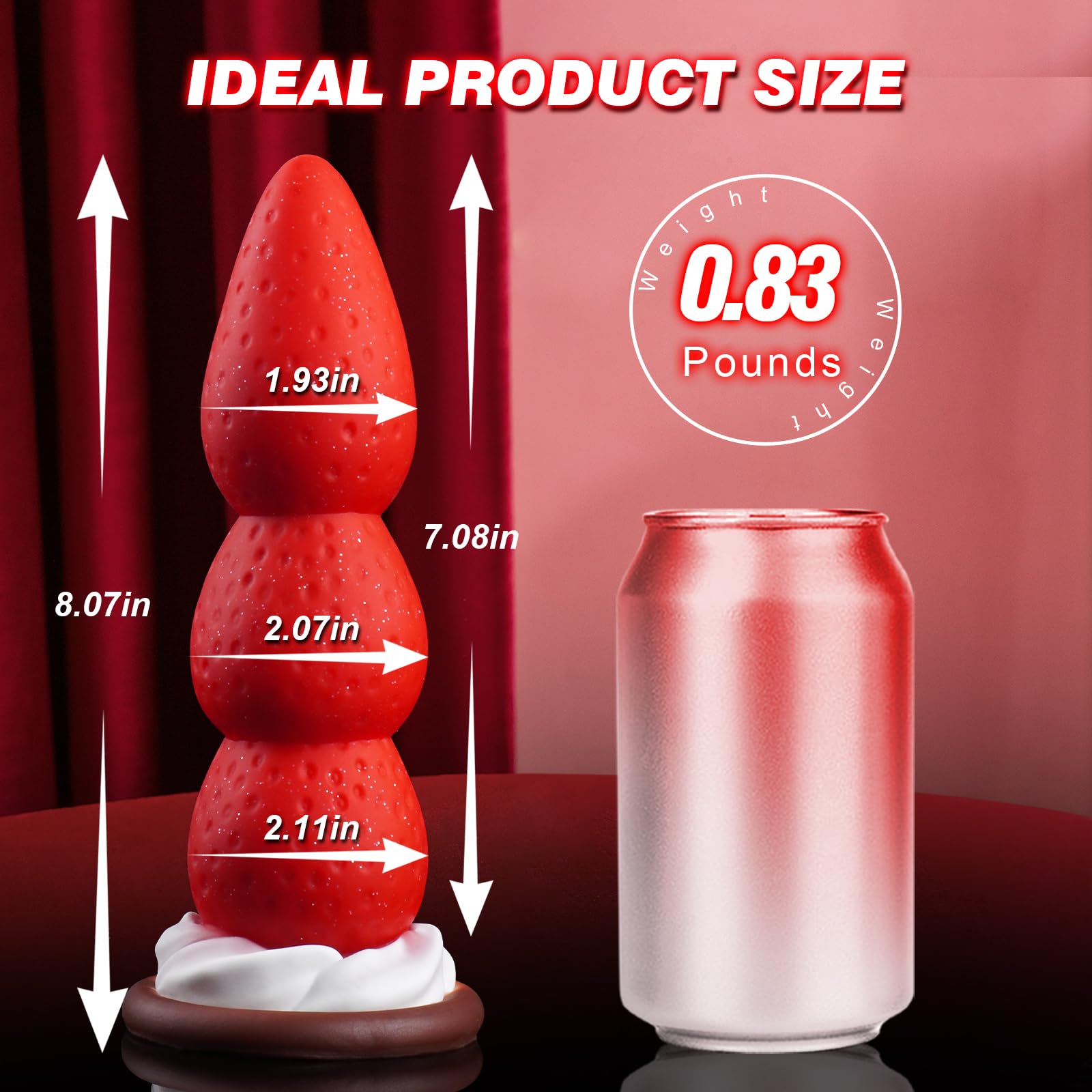 8" Strawberry Fantasy Knot Dildo with Strong Suction Cup, Silicone Animal Monster Dildo Cute Large Butt Plug with 3 Knots, Fantasy Anal Sex Toys for Women & Men: 8" Strawberry Fantasy Knot Dildo with Strong Suction Cup, Silicone Animal Monster Dildo Cute Large Butt Plug with 3 Knots, Fantasy Anal Sex Toys for Women & Men