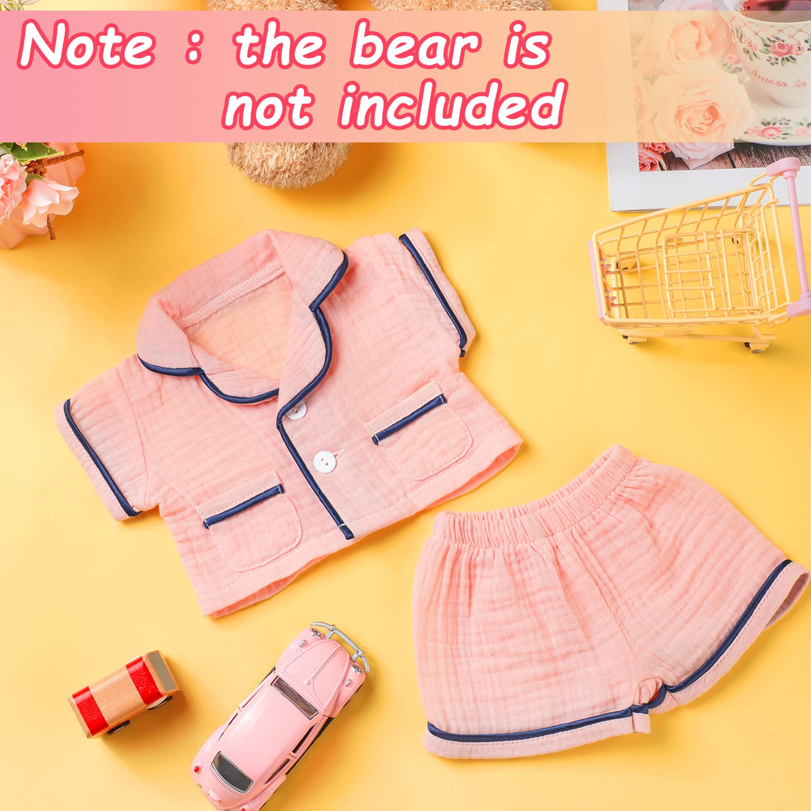 Hungdao Bear Clothes Pajamas Make Your Own Animals Outfits Fits Most 14 Inches Bear Accessories, Pink: Hungdao Bear Clothes Pajamas Make Your Own Animals Outfits Fits Most 14 Inches Bear Accessories, Pink