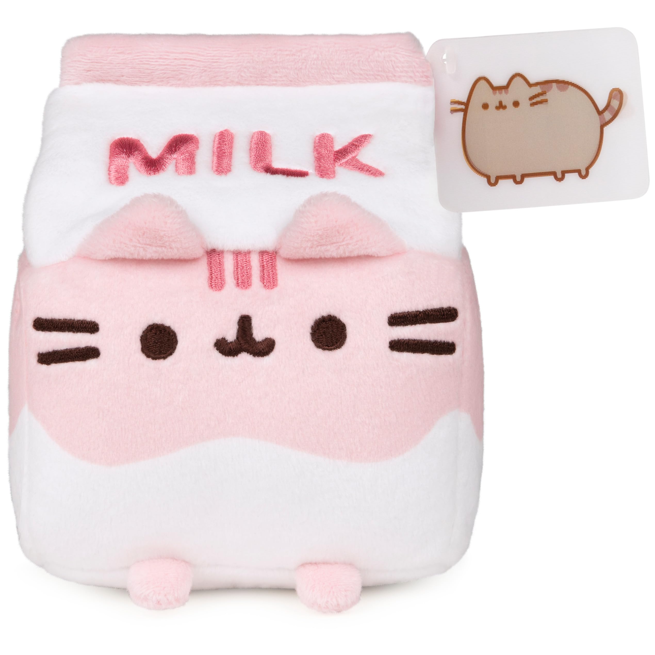 GUND Pusheen  Plush Cat Stuffed Animal for Ages 8 and Up, Green/Pink, 6”: Strawberry Milk