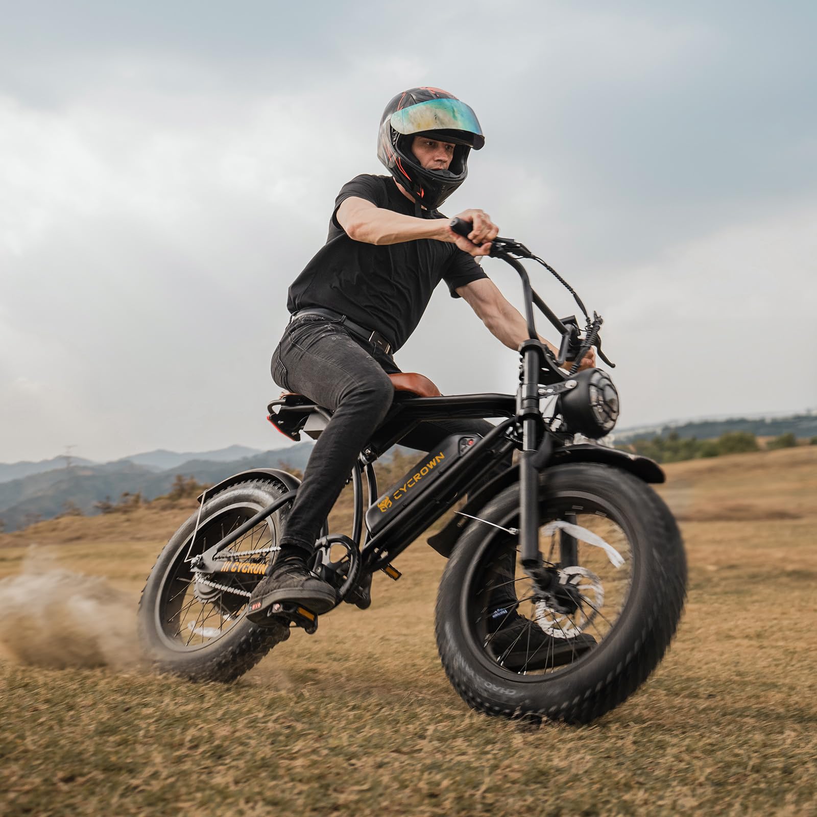 CYCROWN Electric Bike for Adults 1500W Peak Motor,28MPH 38-75Miles Ebike,48V 10.4AH/15.6AH Battery Electric Dirt Bike,20" Fat Tire ebikes for Adults Commuting Off Road Electric Bicycle