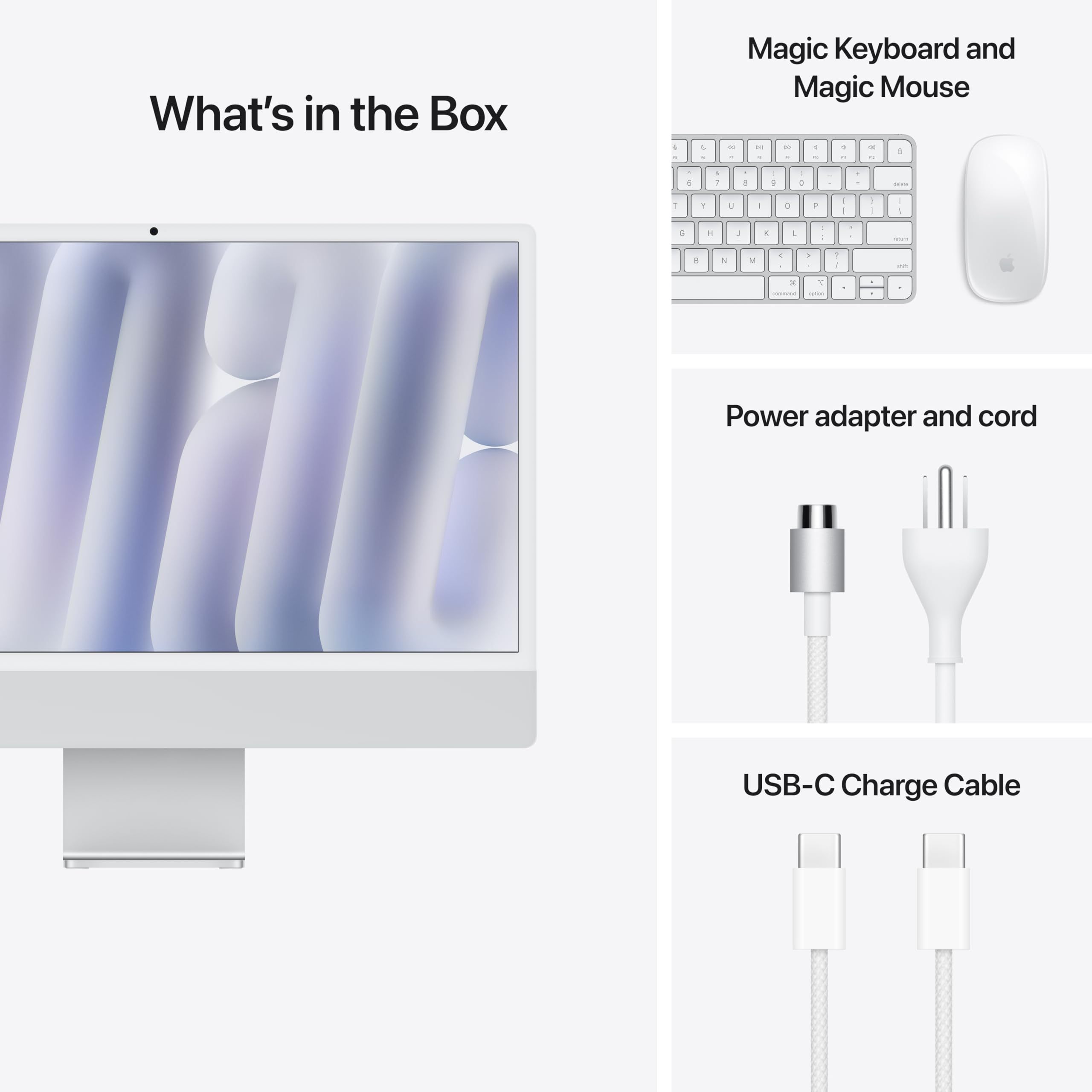 Apple 2024 iMac All-in-One Desktop Computer with M4 chip with 10-core CPU and 10-core GPU: Built for Apple Intelligence, 24-inch Retina Display, 16GB Unified Memory, 512GB SSD Storage; Pink: Standard Glass 24GB Unified Memory, 512GB SSD Storage Silver with AppleCare+ (3 Years)