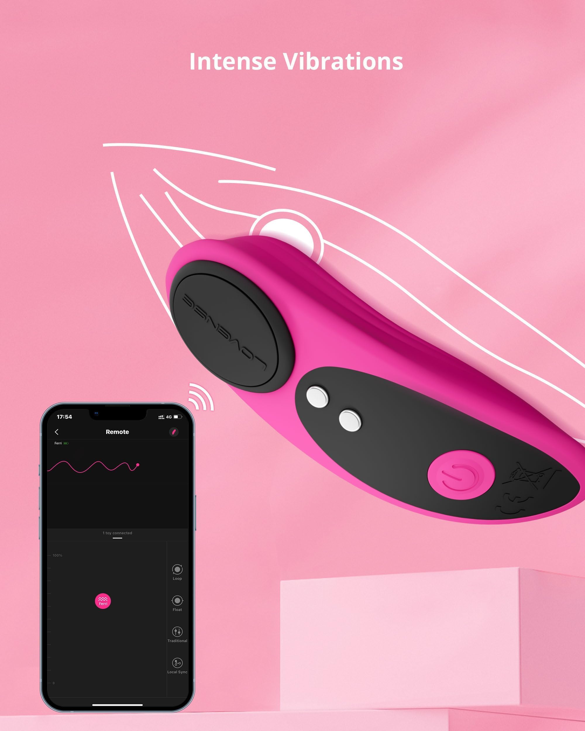 LOVENSE Ferri Wearable Vibrating Panties, Remote Control Long Distance Magnetic Panty Vibrator for Female Couple Pleasure Adult Sex Toy Clitoral Stimulator Massager, Discreet, Waterproof